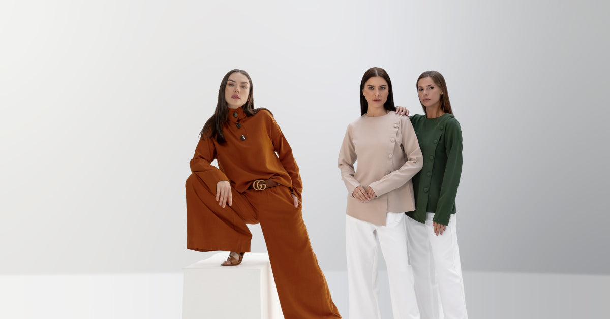 Discover our collection of tops and blouses in luxurious leather, smooth satin, and breathable linen. Perfect for adding texture and style, these pieces bring versatility and elegance to any wardrobe.
