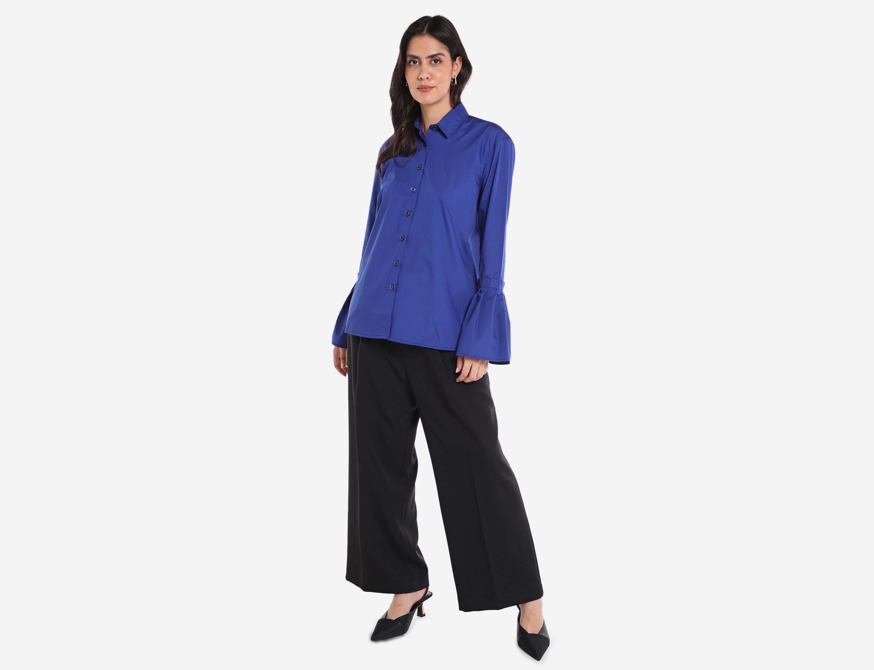 Shirt with circular flounce