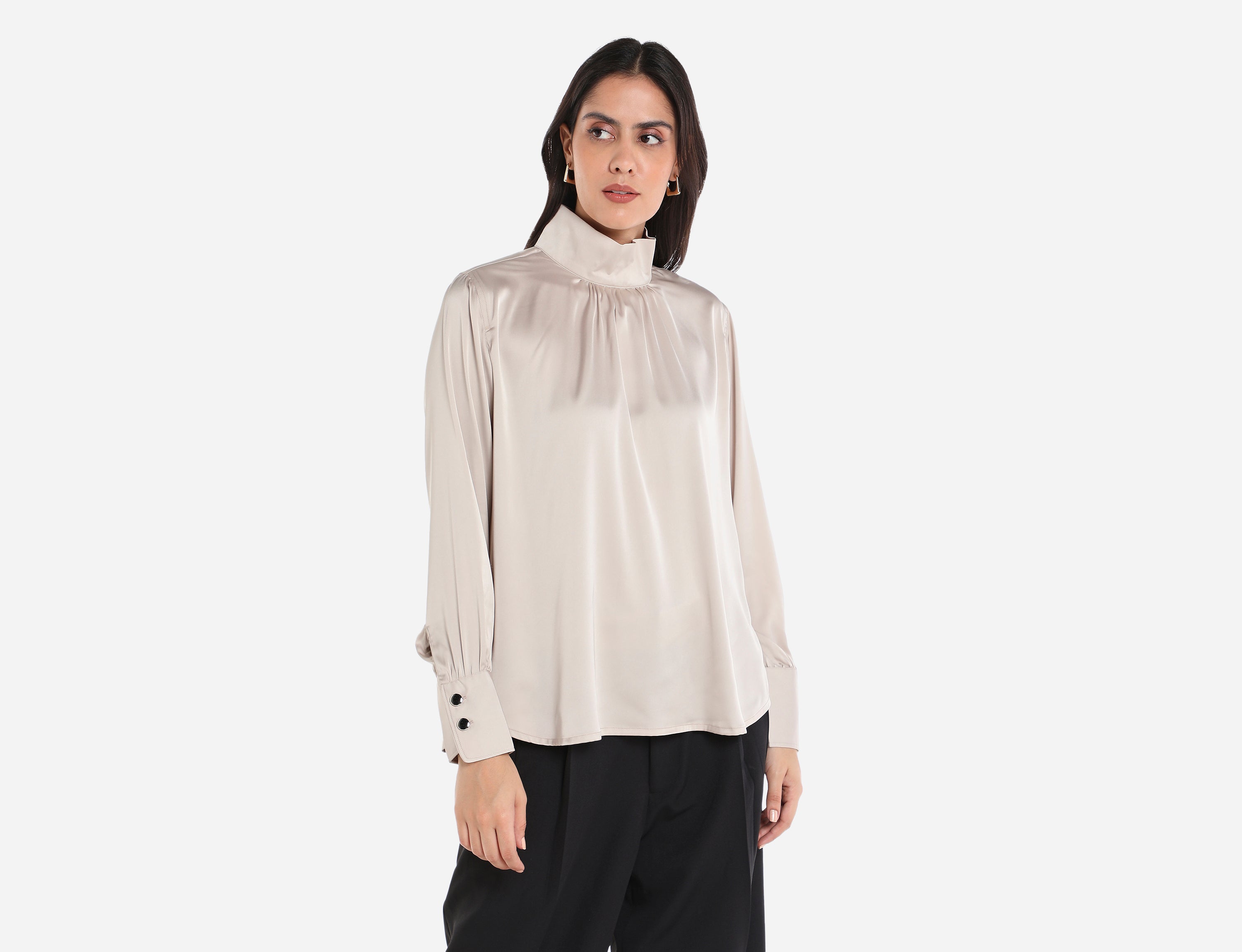Satin high neck Blouse