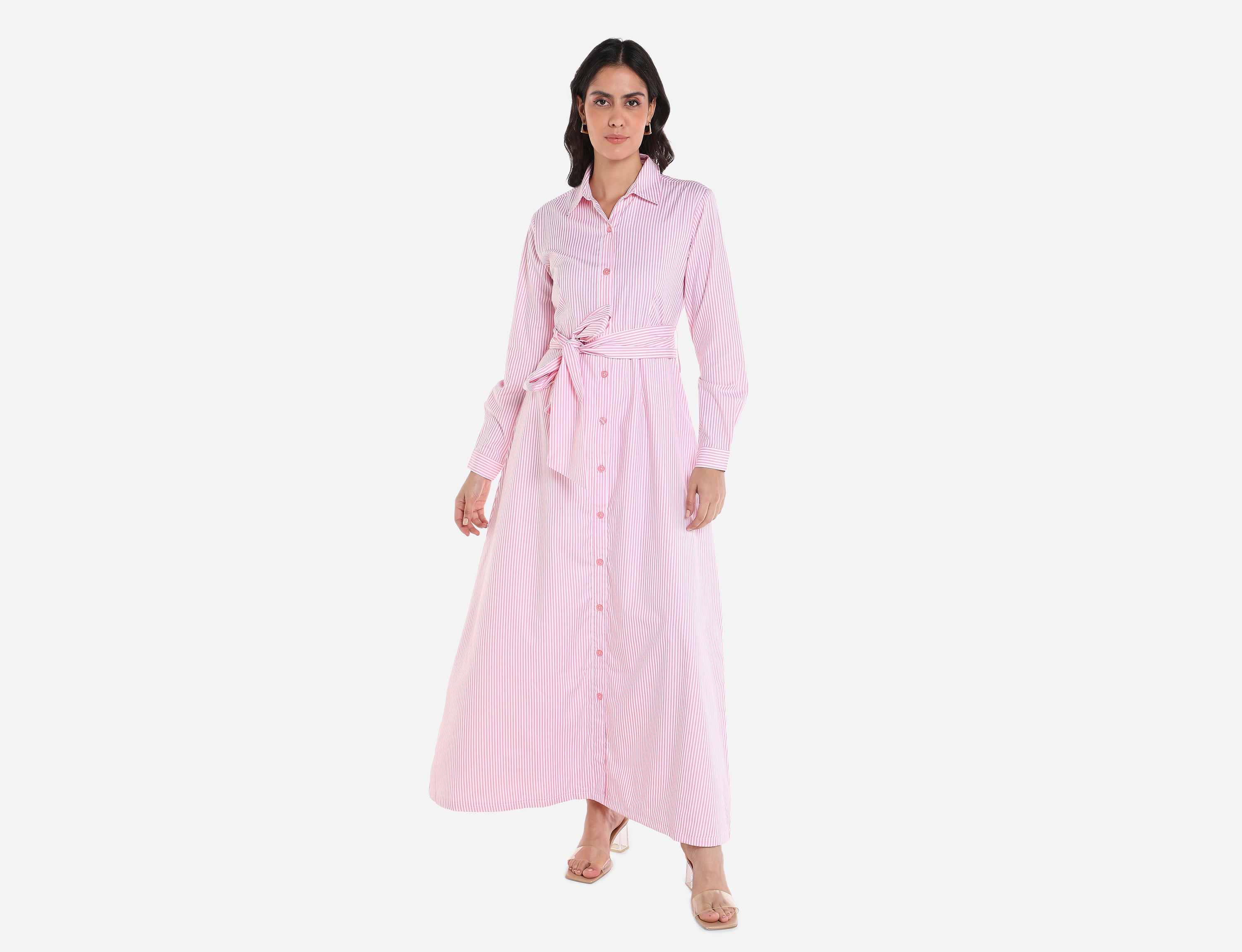 Maxi Striped Cotton Shirt dress