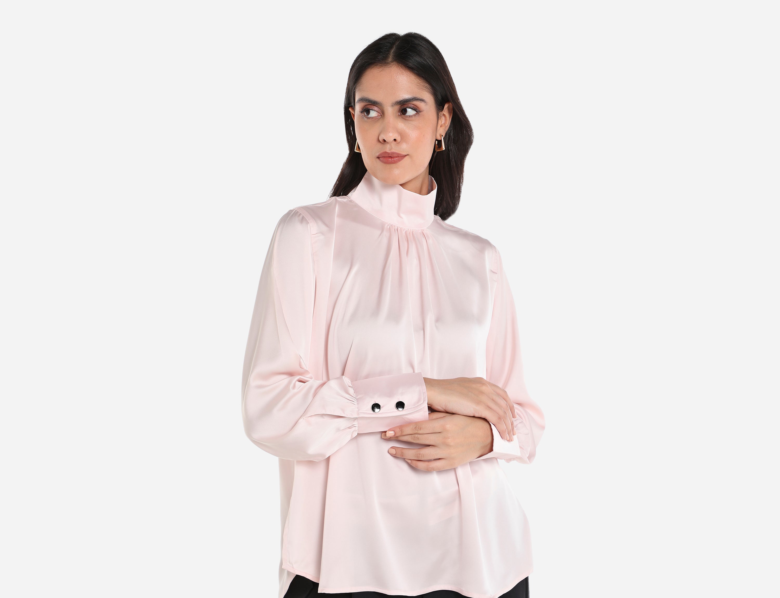 Satin high neck Blouse
