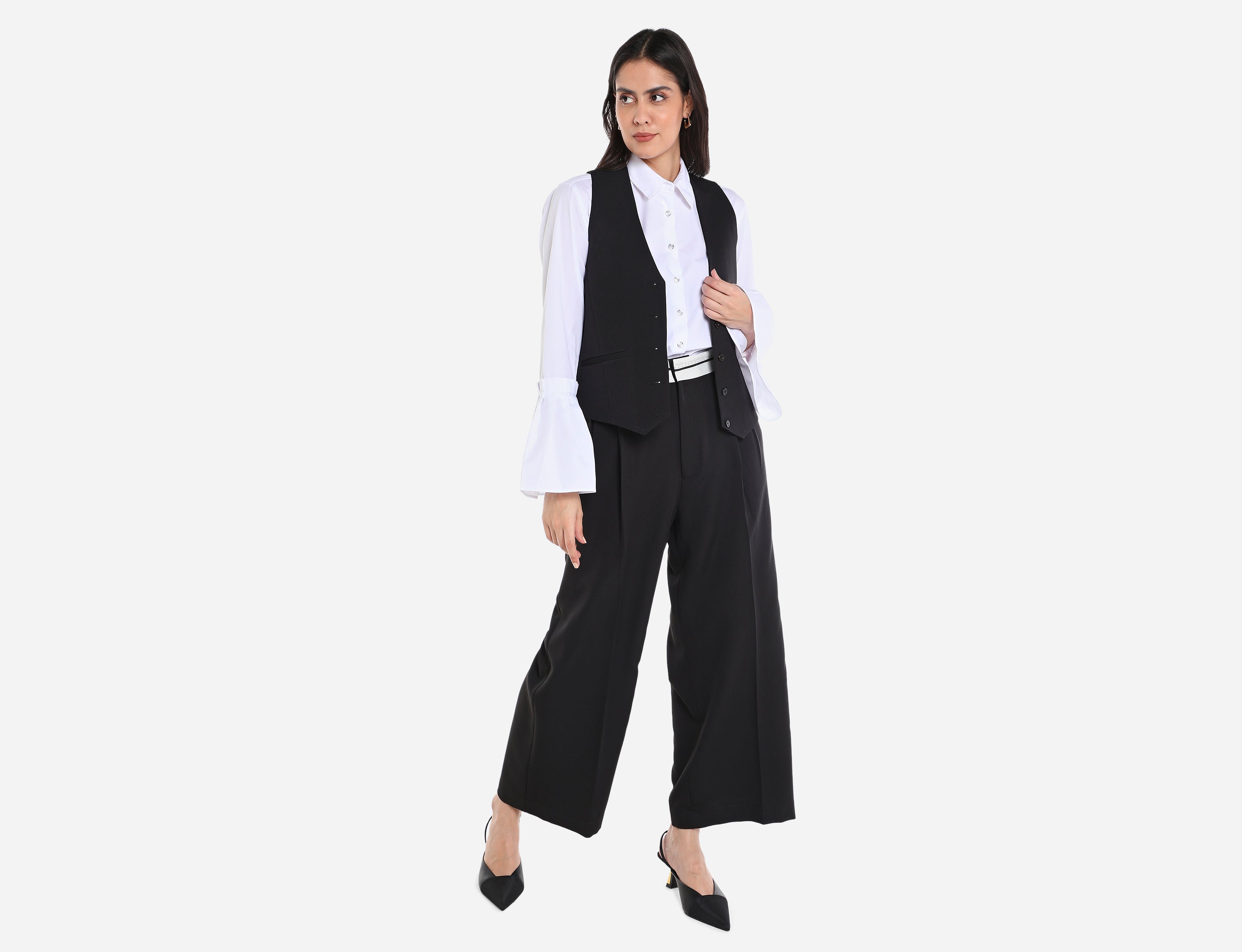 Shirt with circular flounce