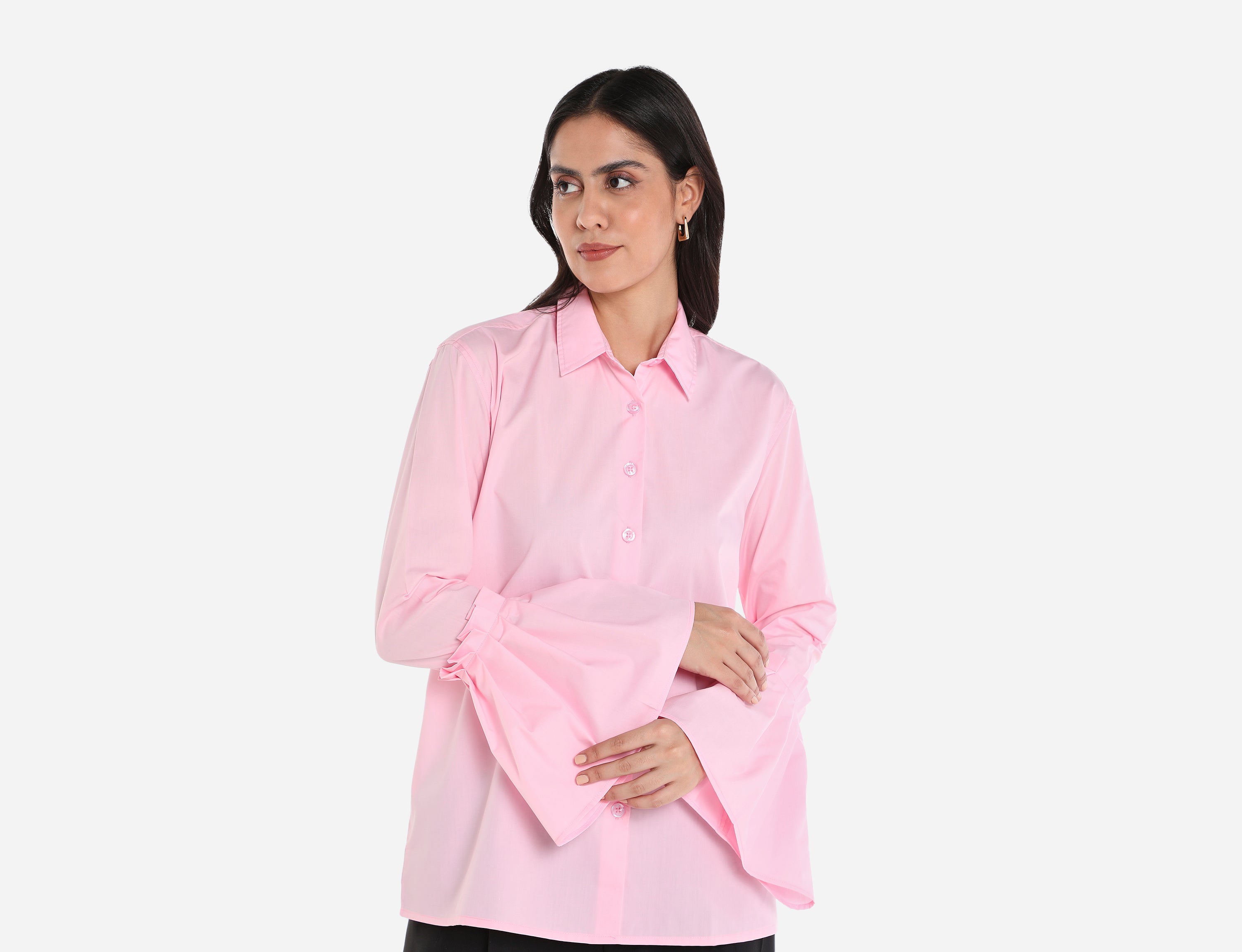 Shirt with circular flounce