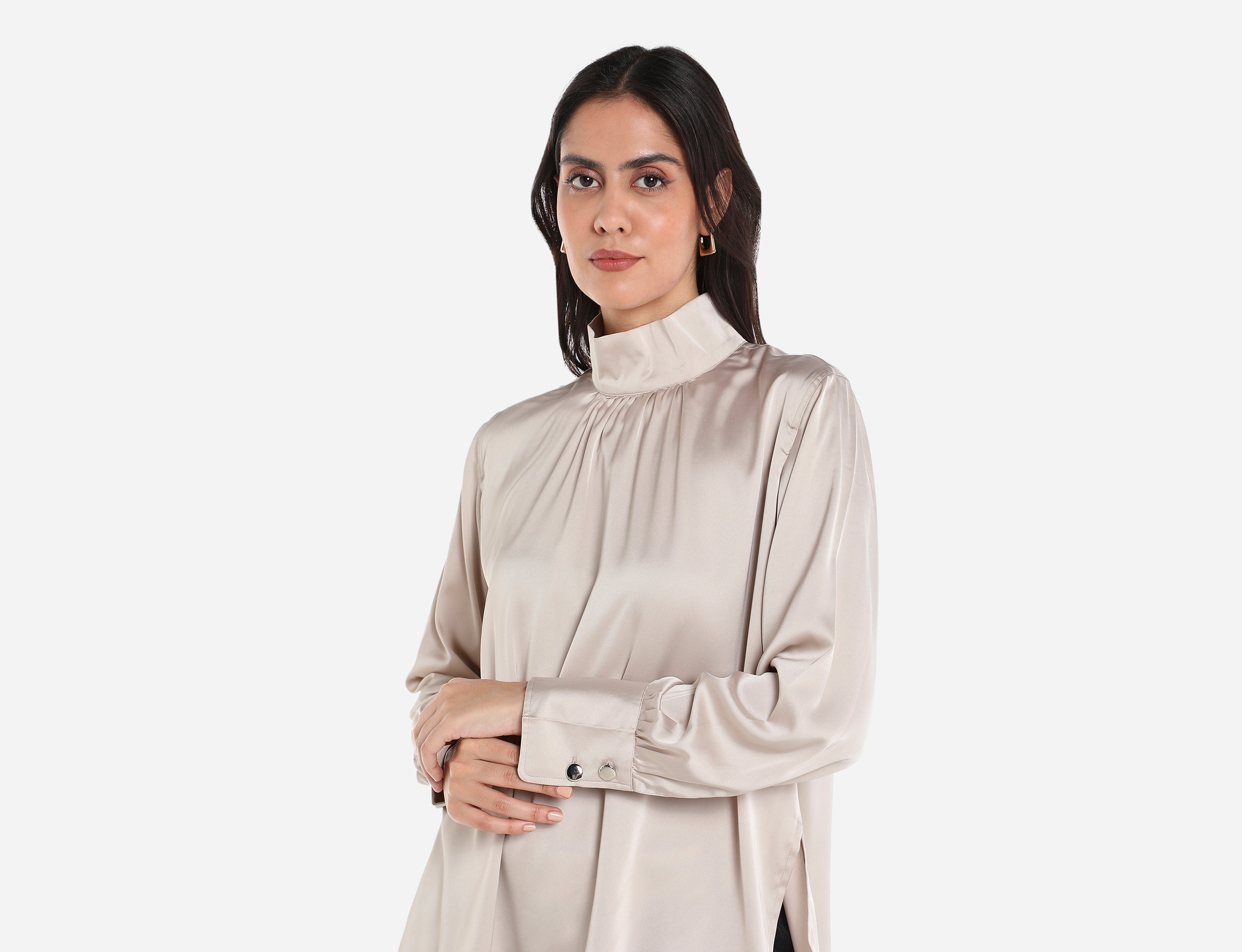 Satin high neck Blouse