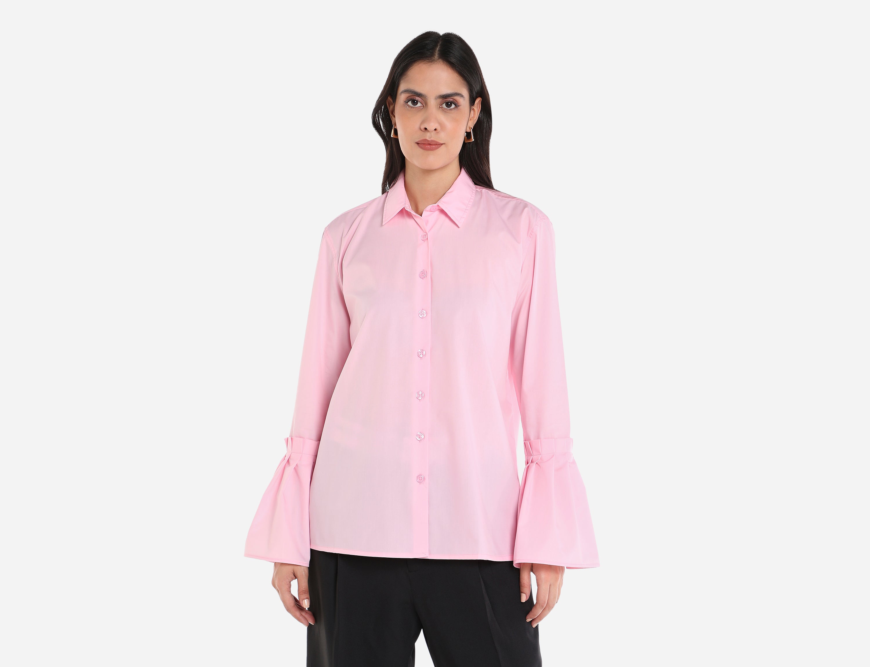 Shirt with circular flounce