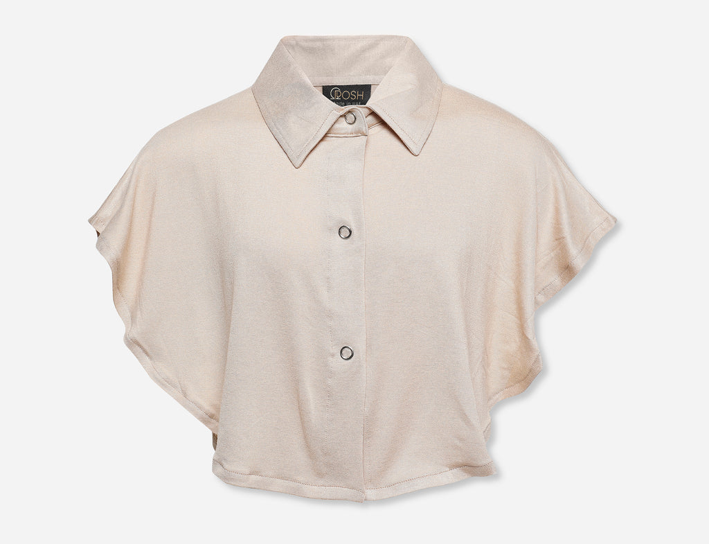 Cropped Undershirt top with collar