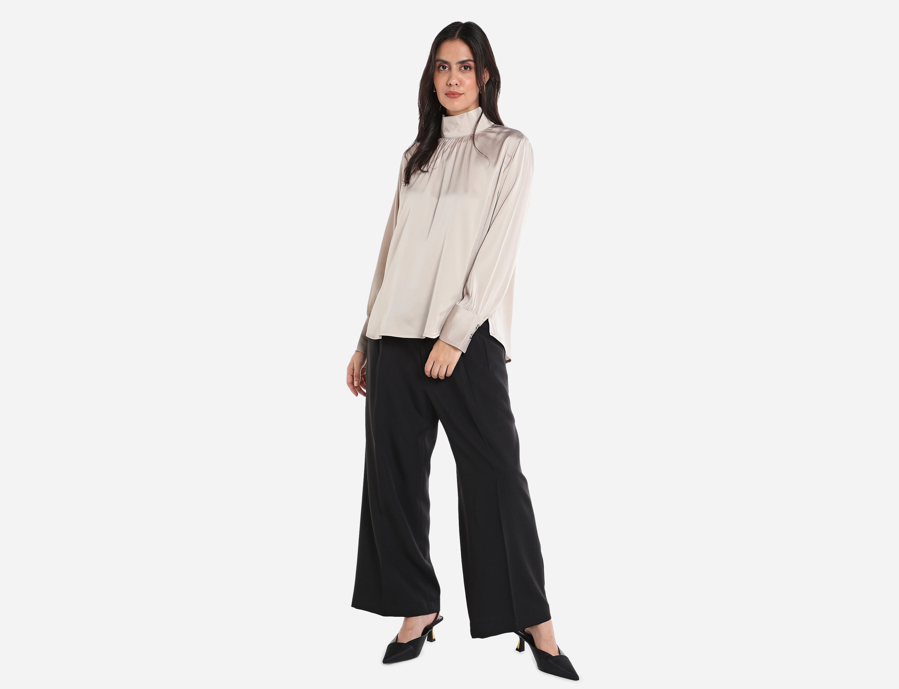 Satin high neck Blouse