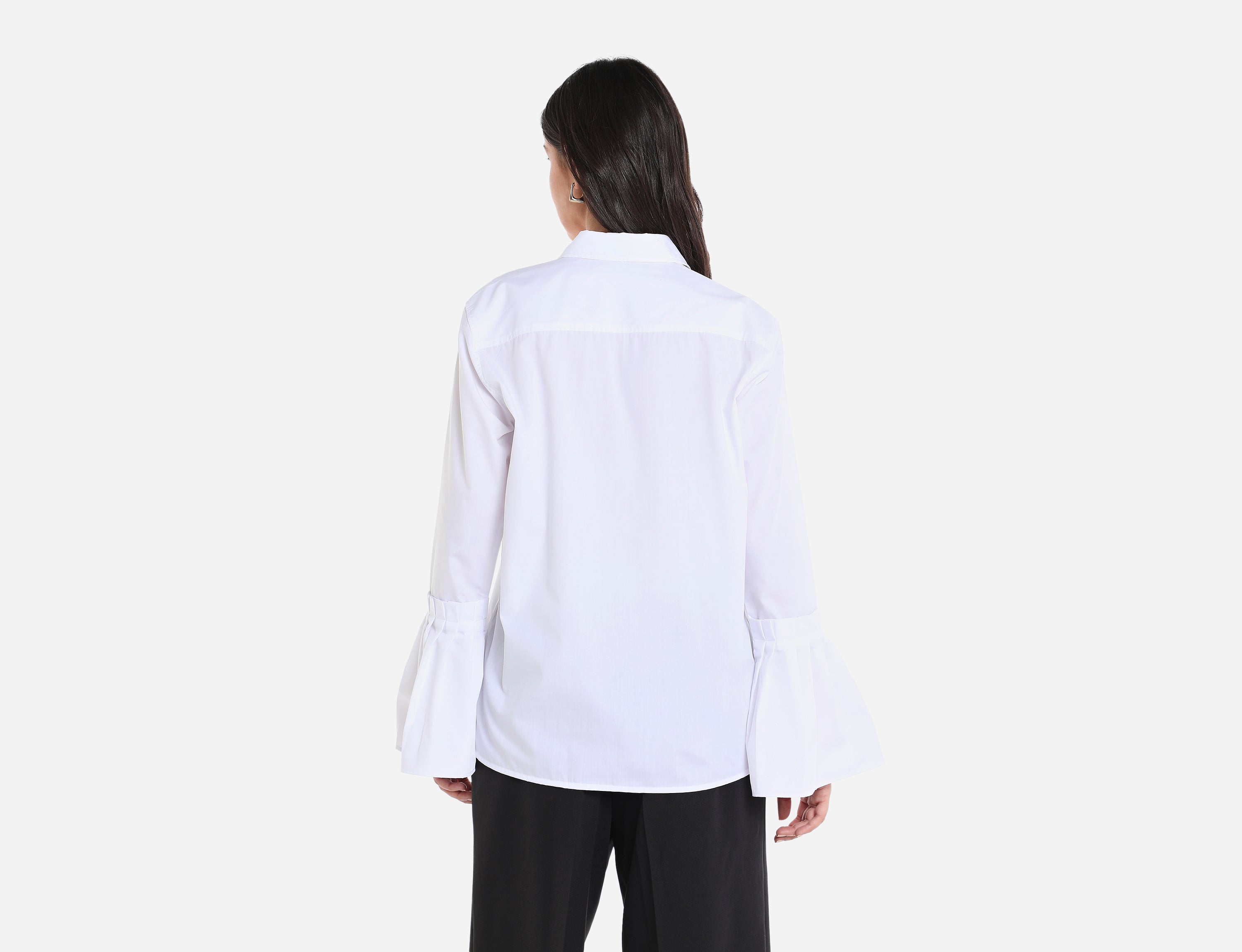 Shirt with circular flounce