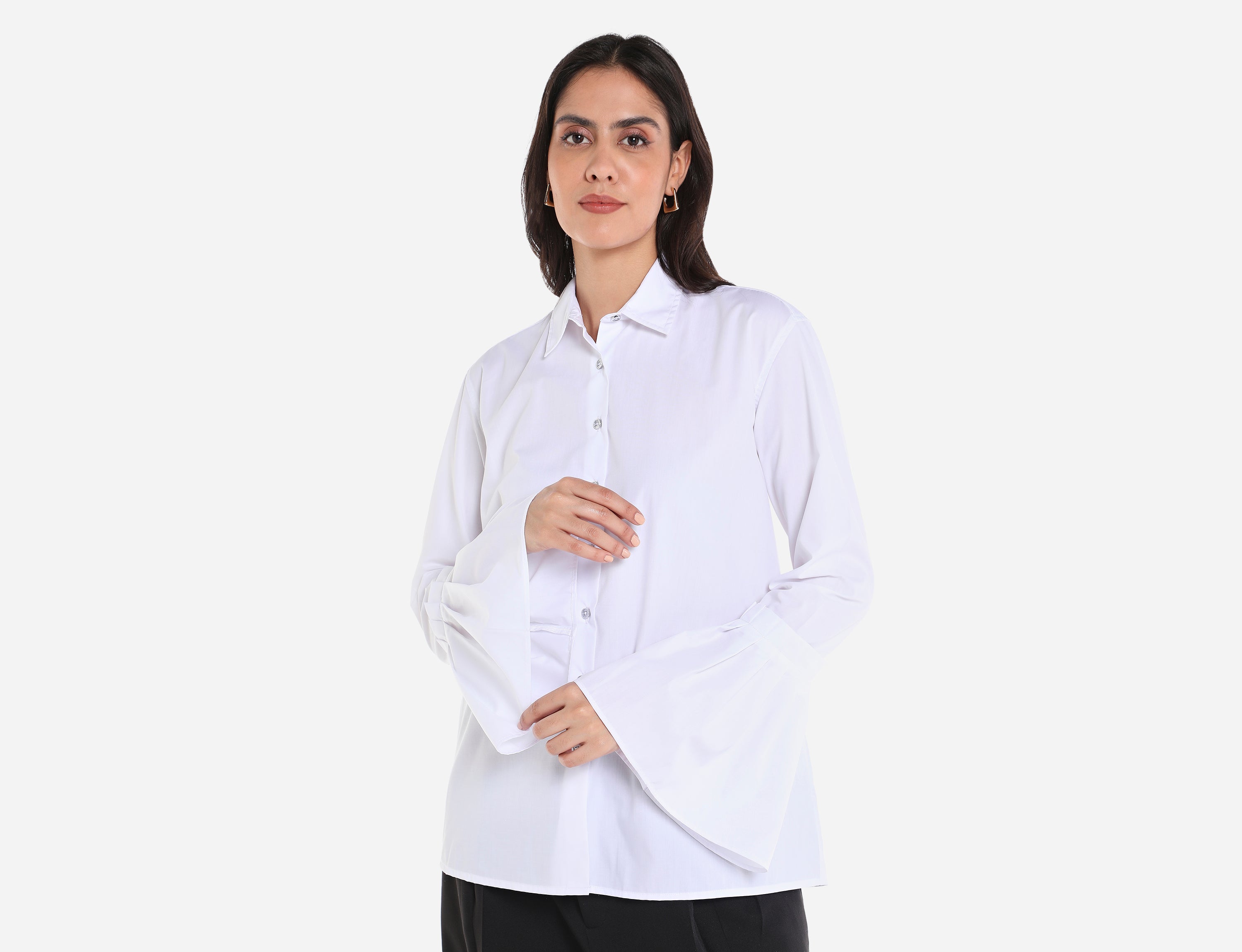 Shirt with circular flounce