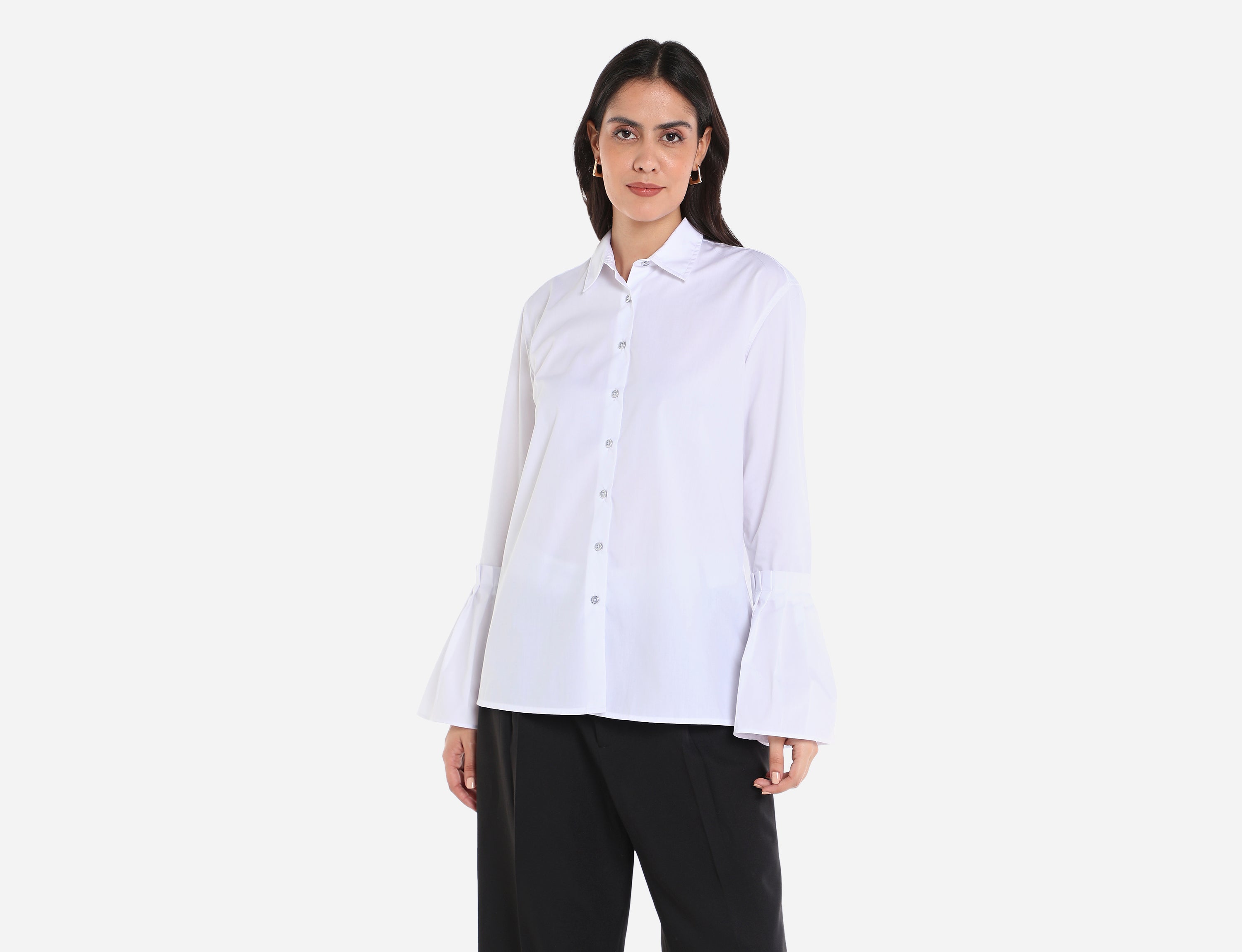 Shirt with circular flounce