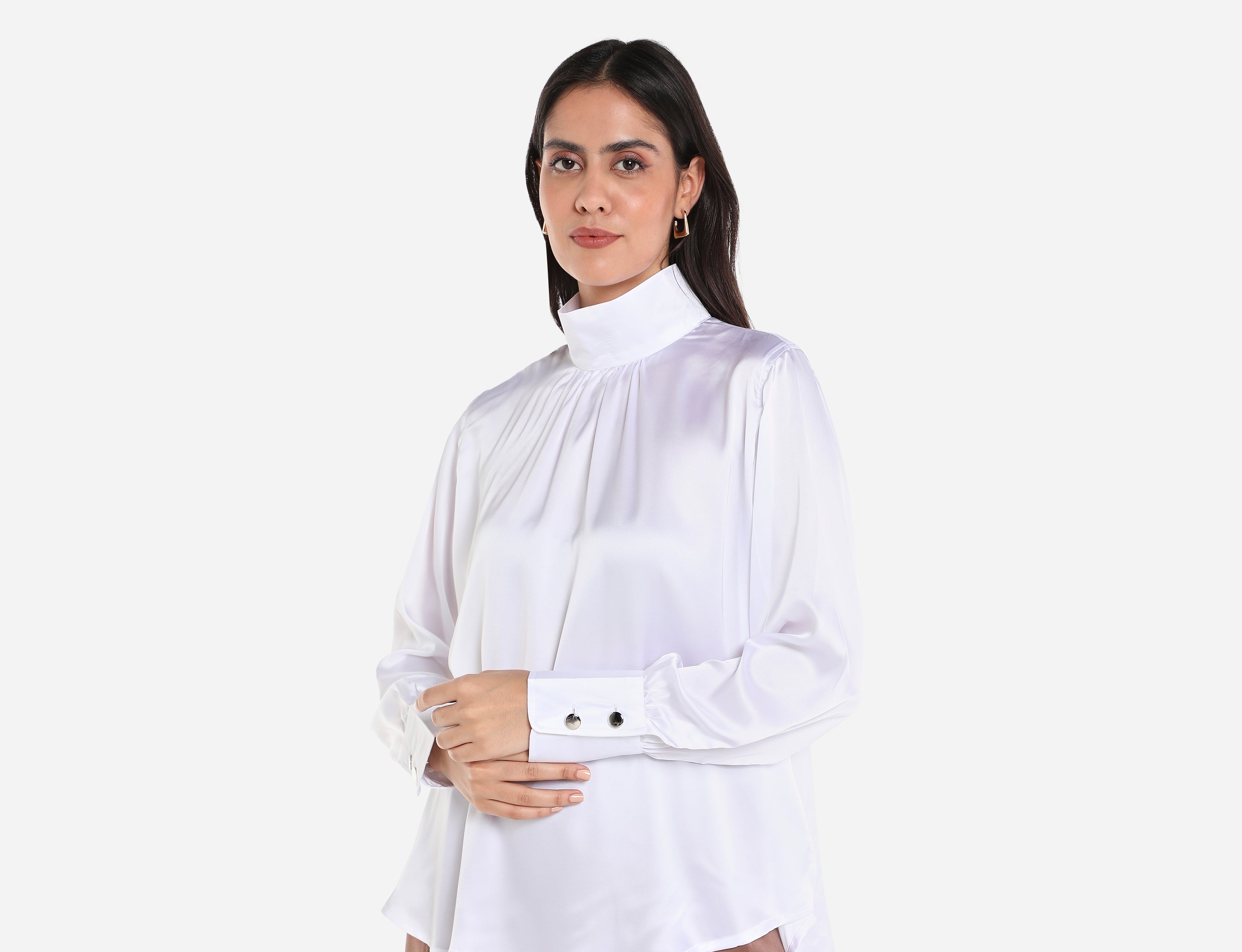 Satin high neck Blouse
