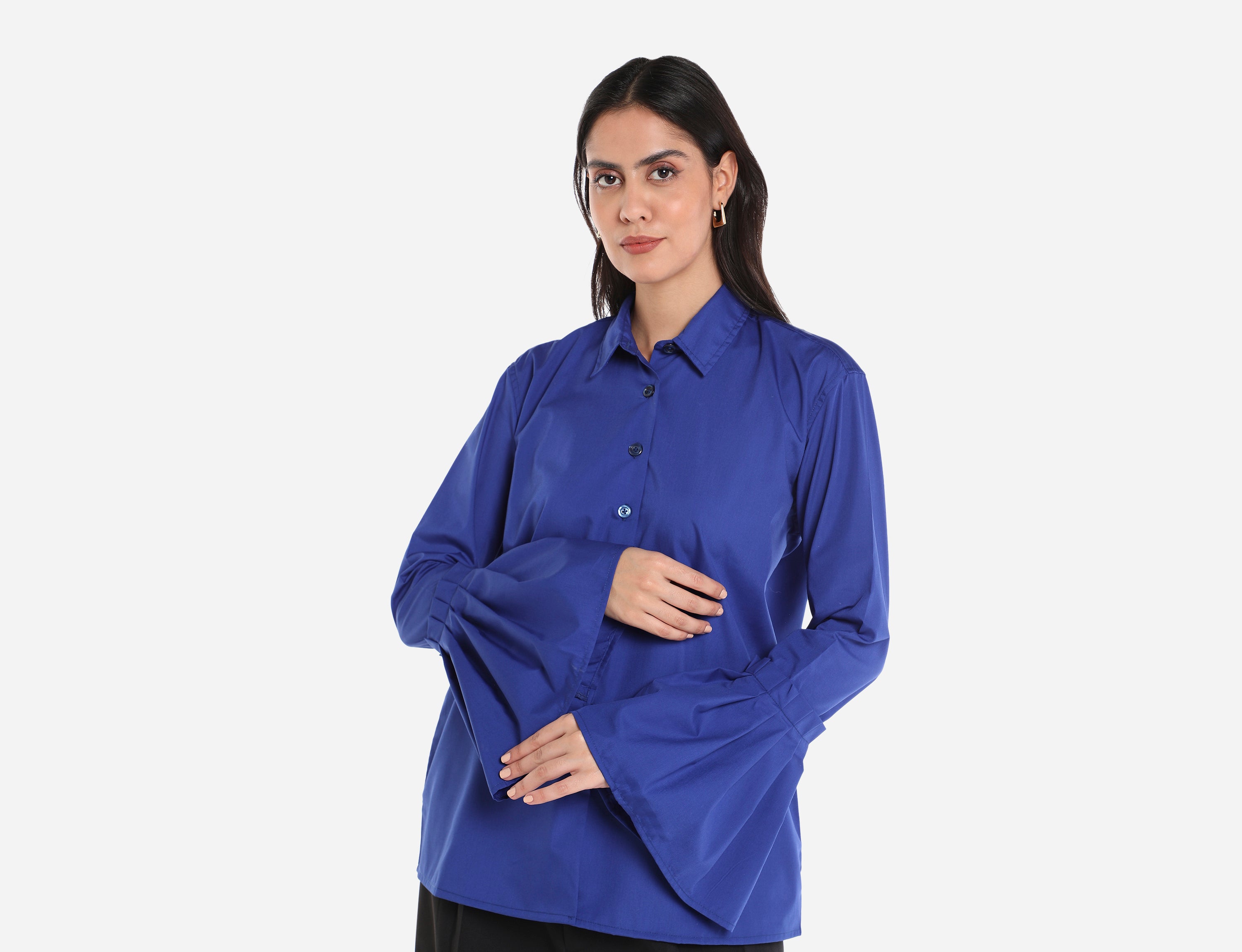 Shirt with circular flounce