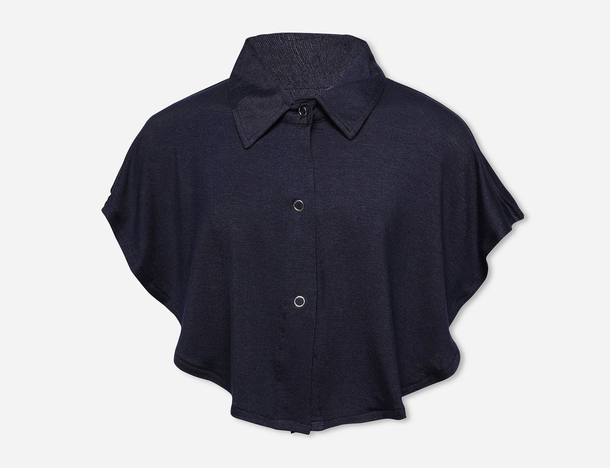 Cropped Undershirt top with collar