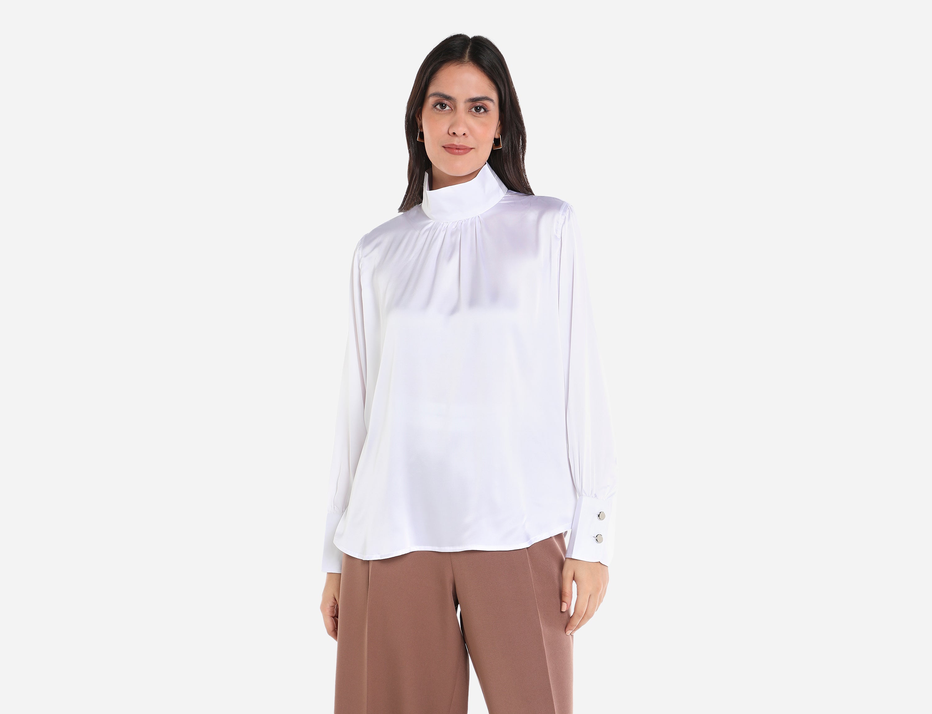 Satin high neck Blouse