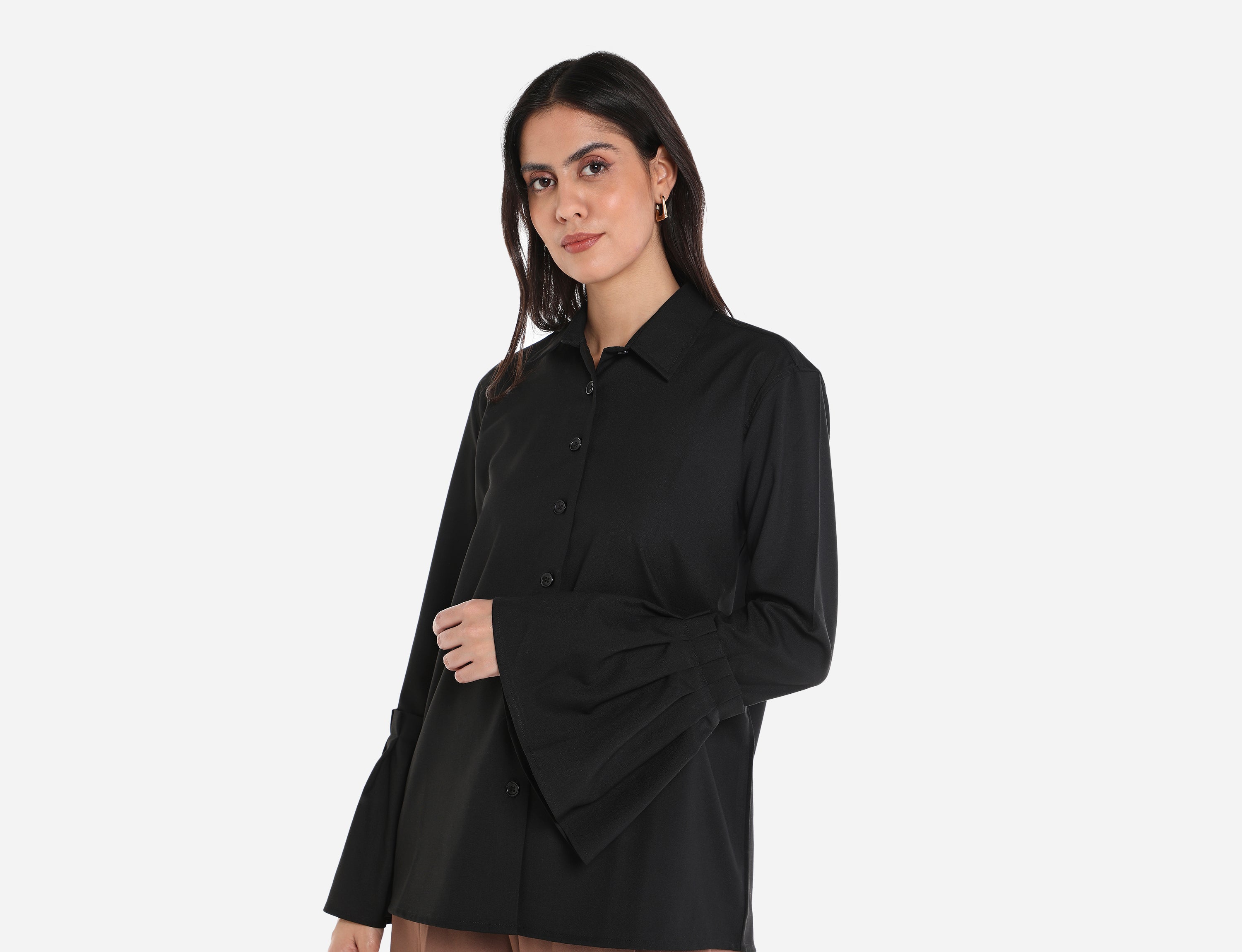 Shirt with circular flounce