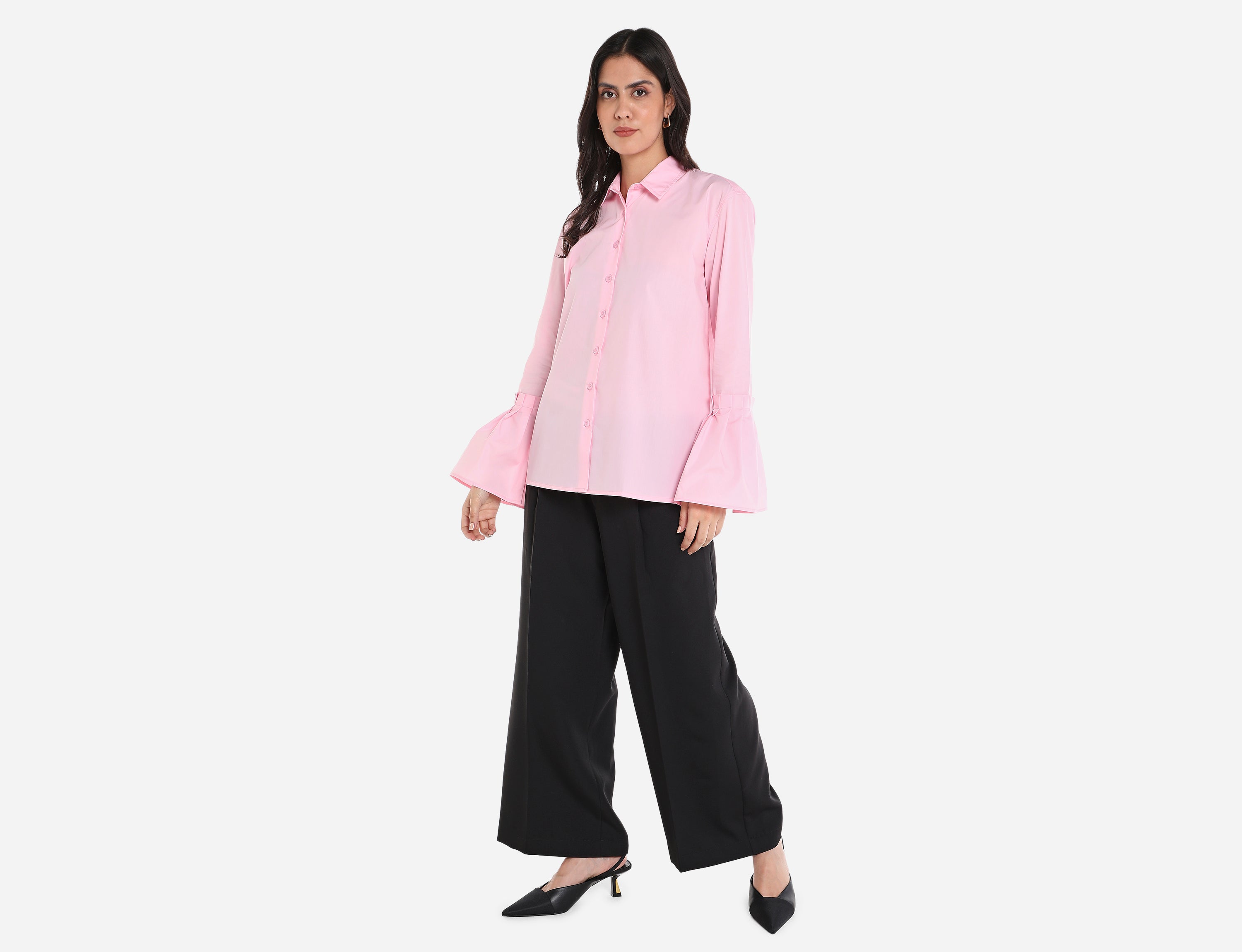 Shirt with circular flounce