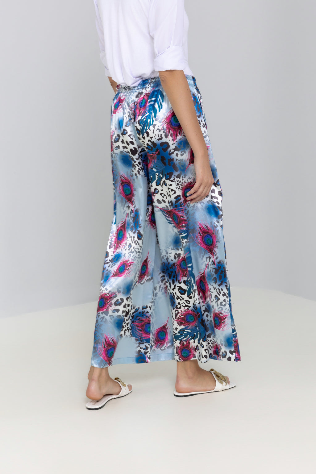 Flowing wide-leg Printed Trousers