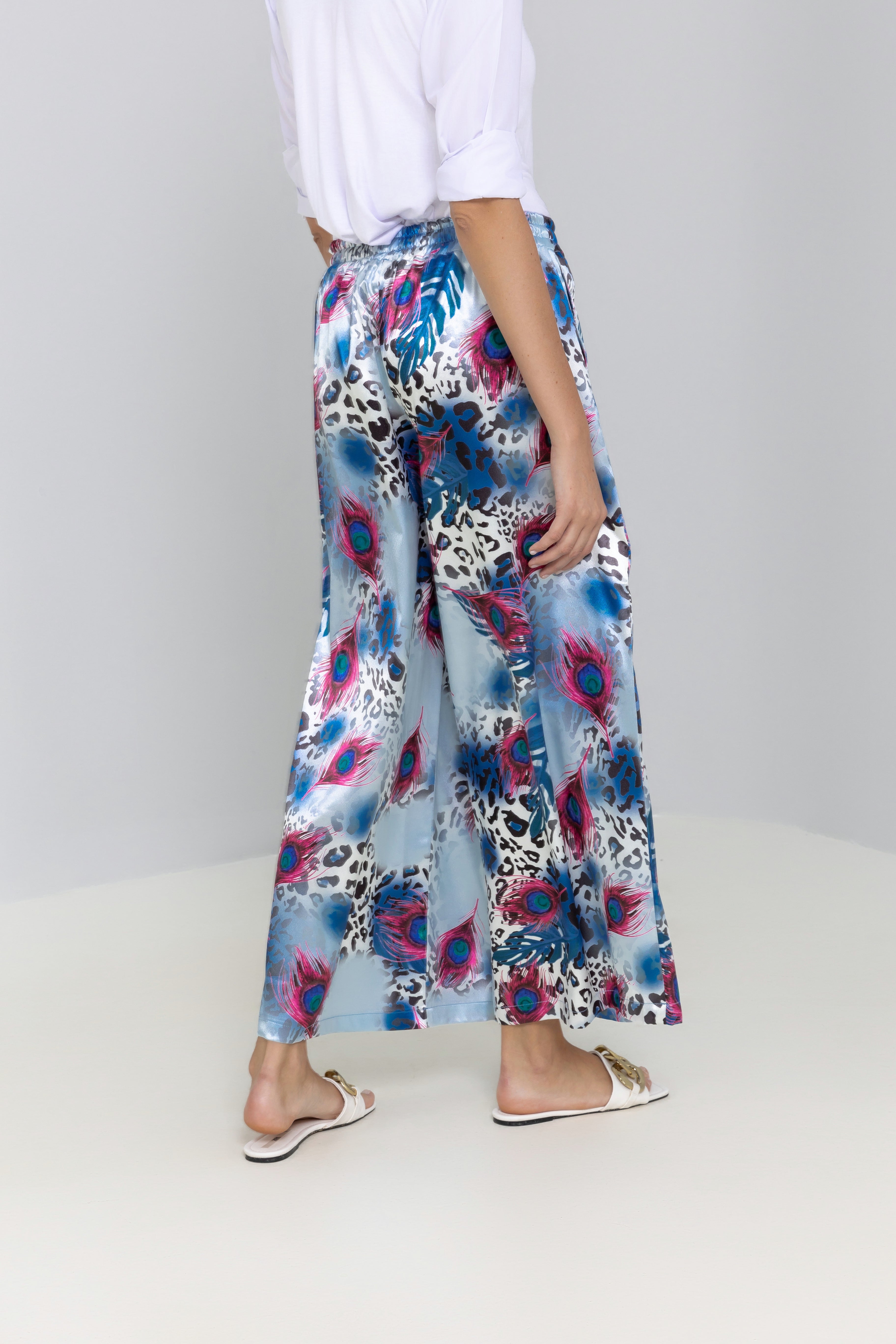 Flowing wide-leg Printed Trousers