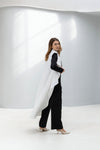 Drap collar sleeveless Long Cardigan
