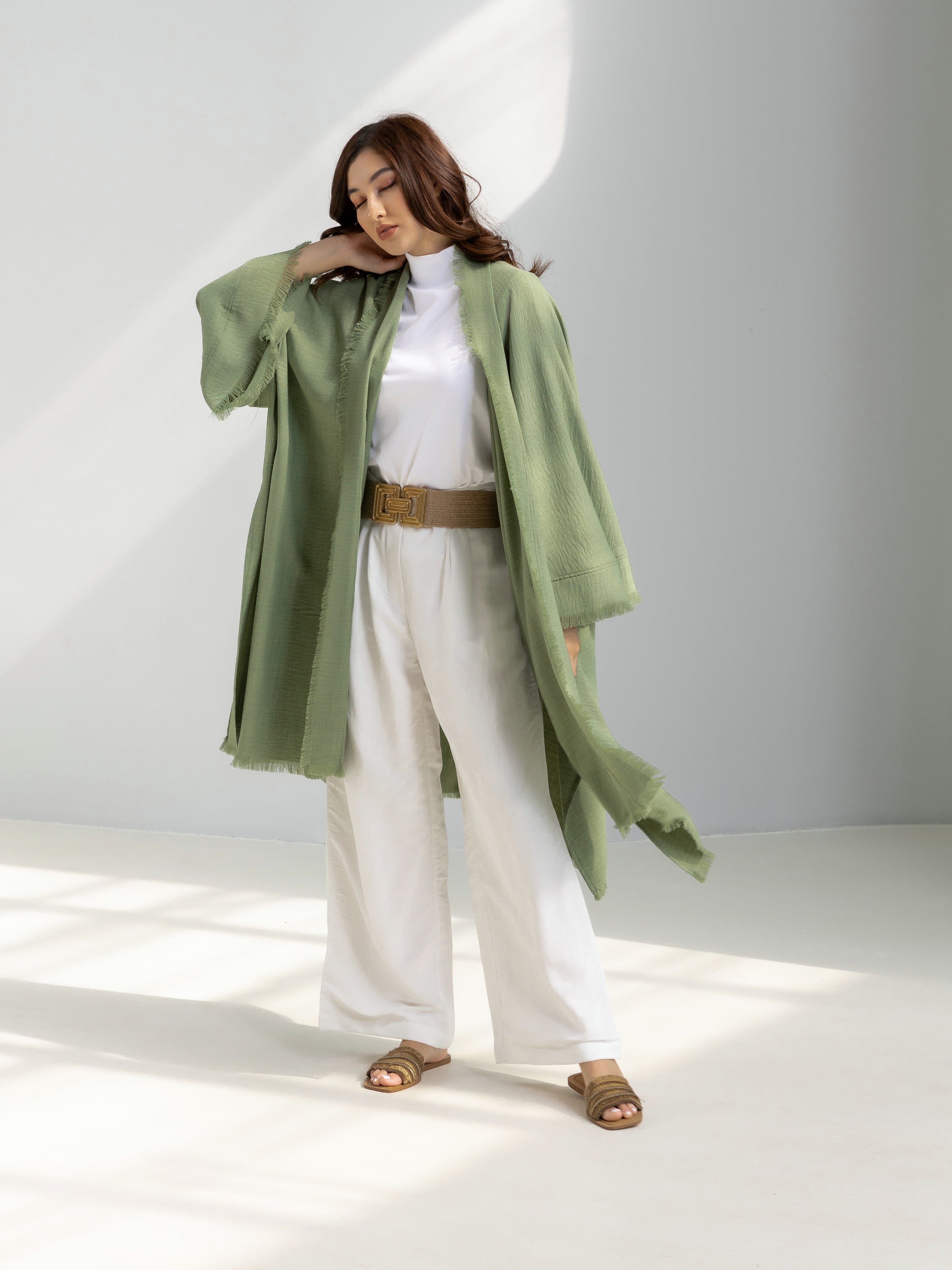 Linen Cardigan with fringes