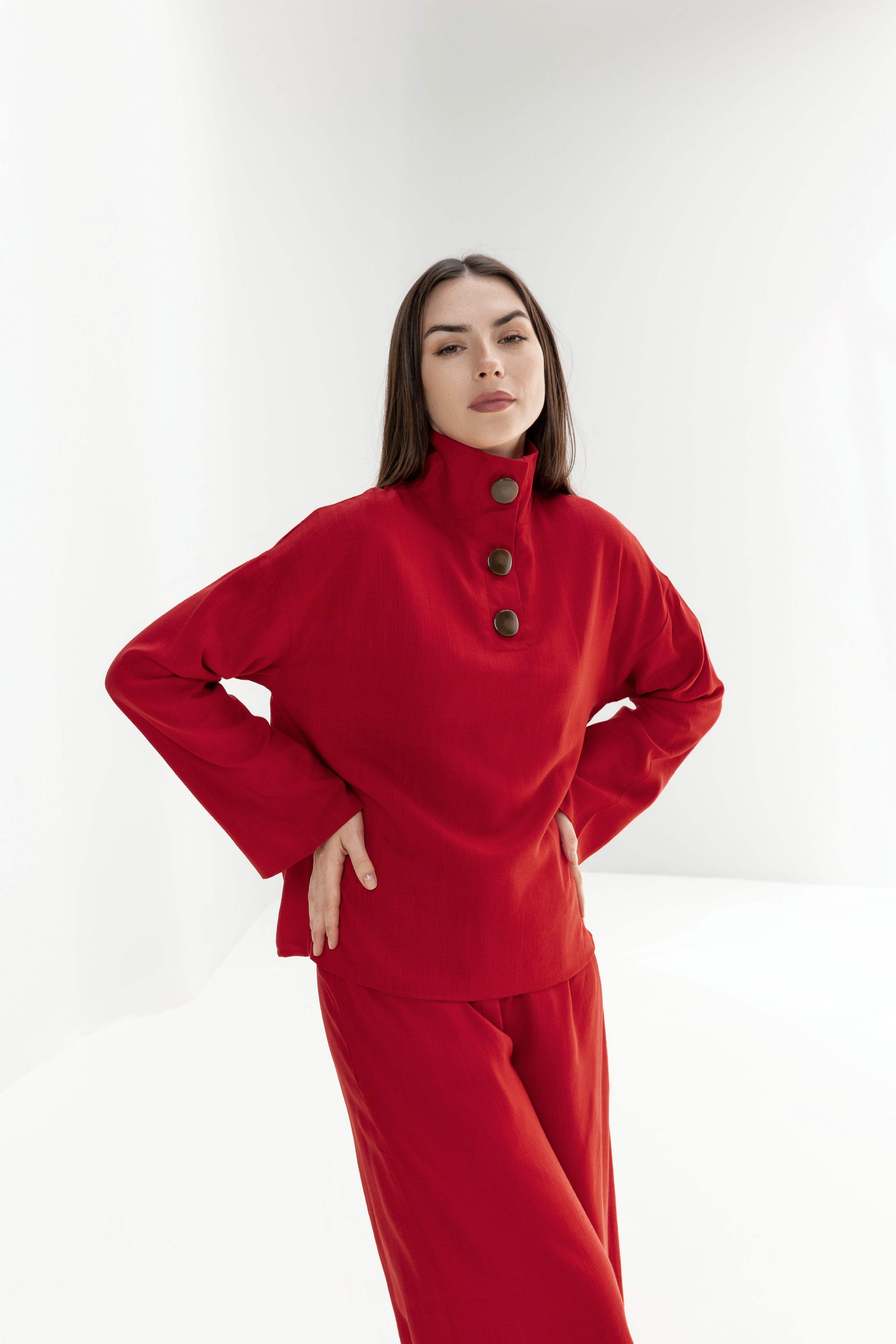 H-line High collar Top