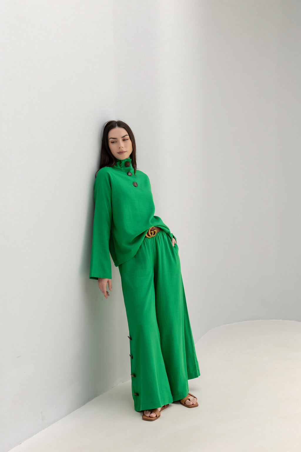H-line High collar Top