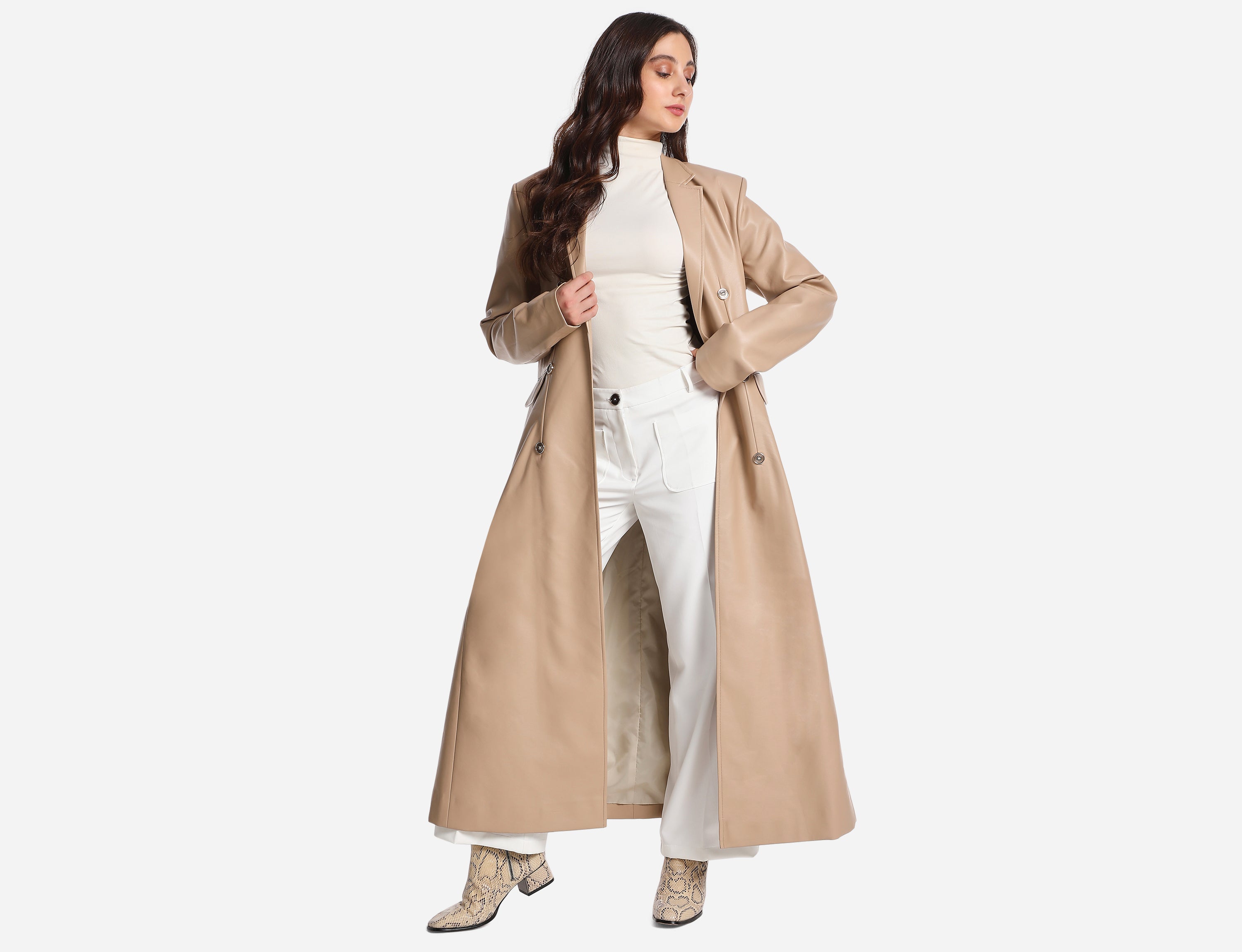 Faux Leather Coat