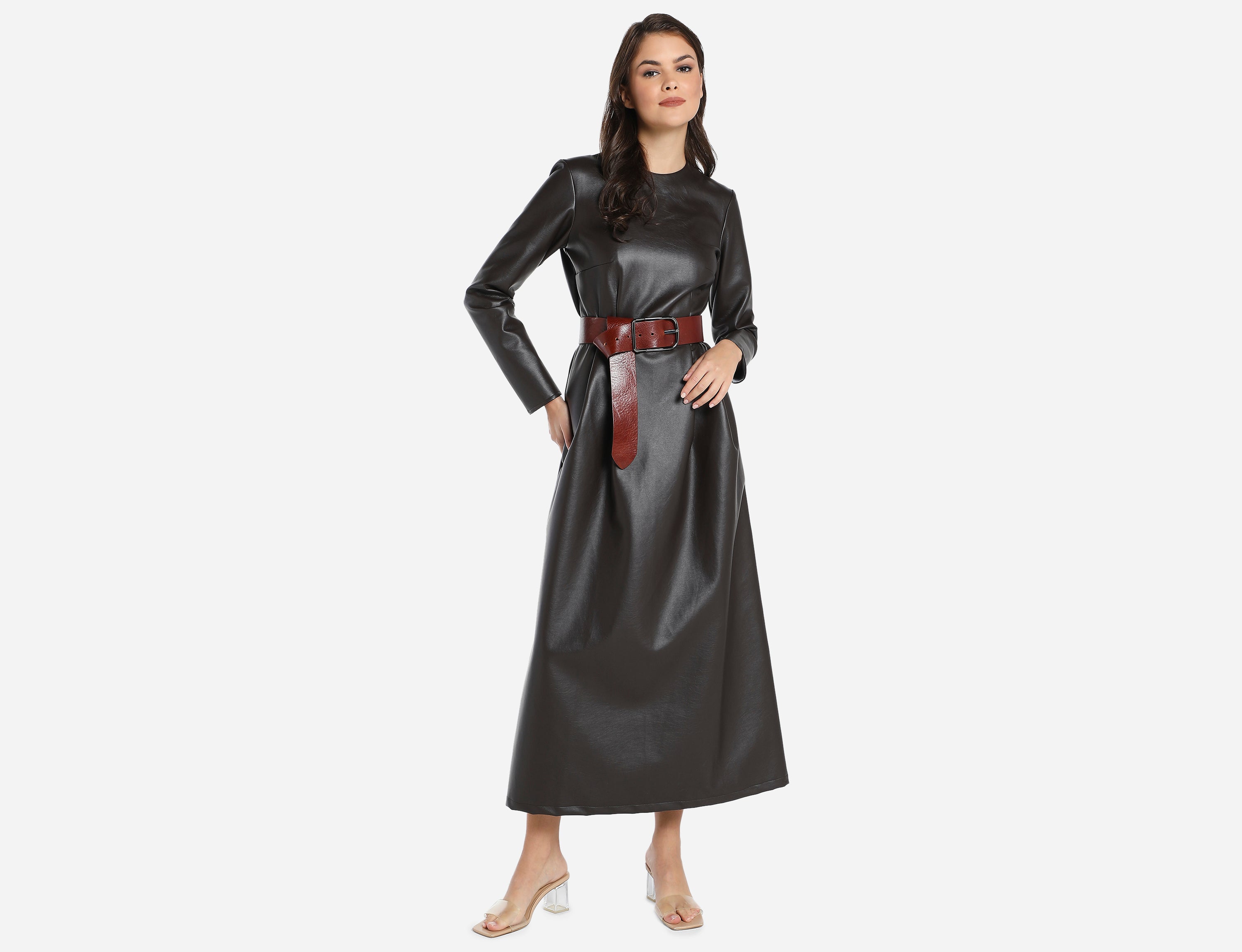 Faux Leather Dress