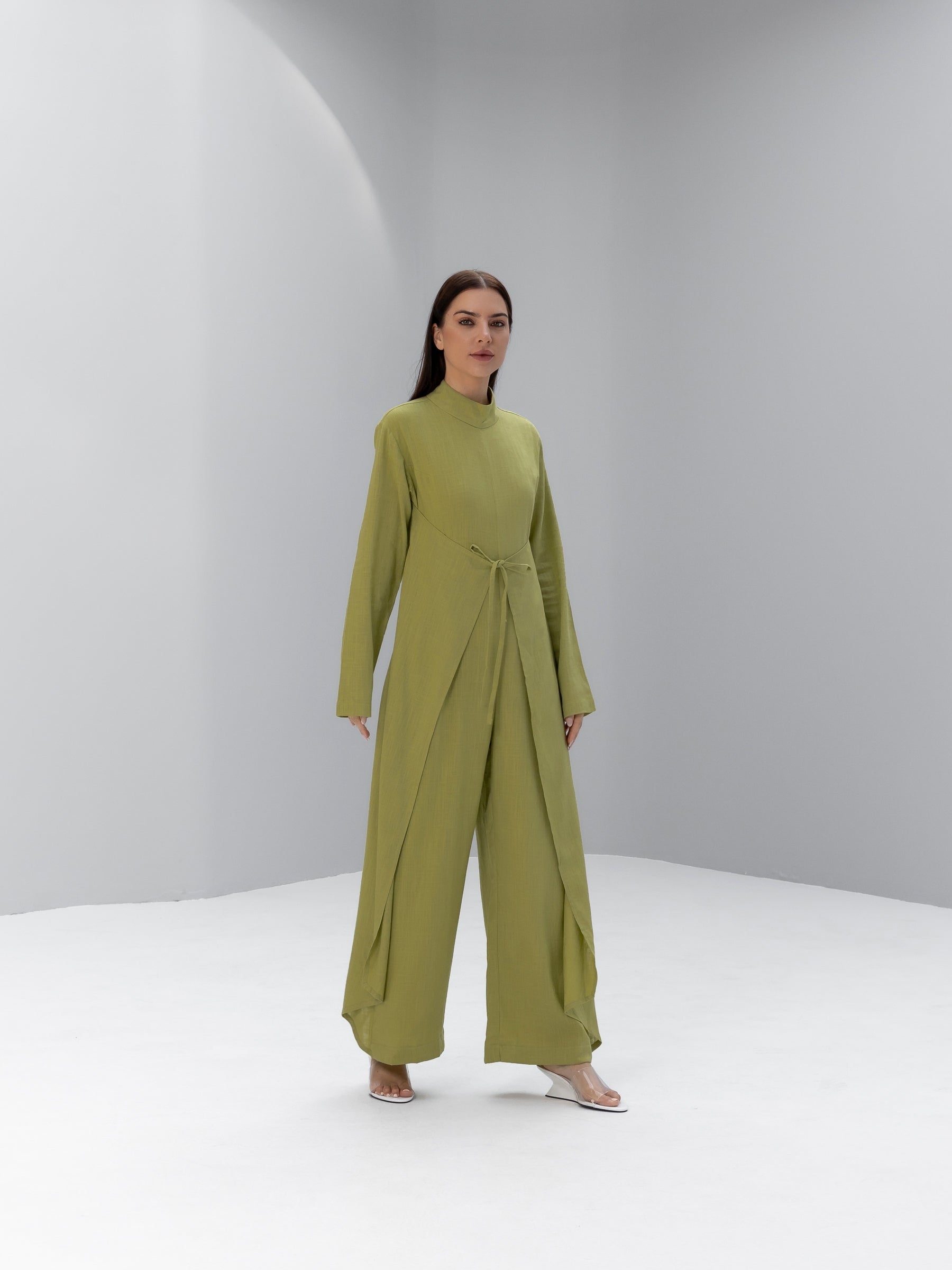 Linen Front Wrapped Jumpsuit