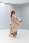 Drap collar sleeveless Long Cardigan