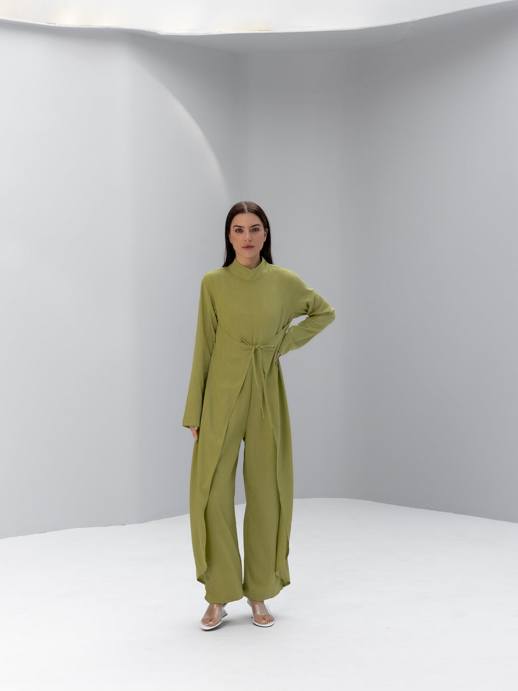 Linen Front Wrapped Jumpsuit