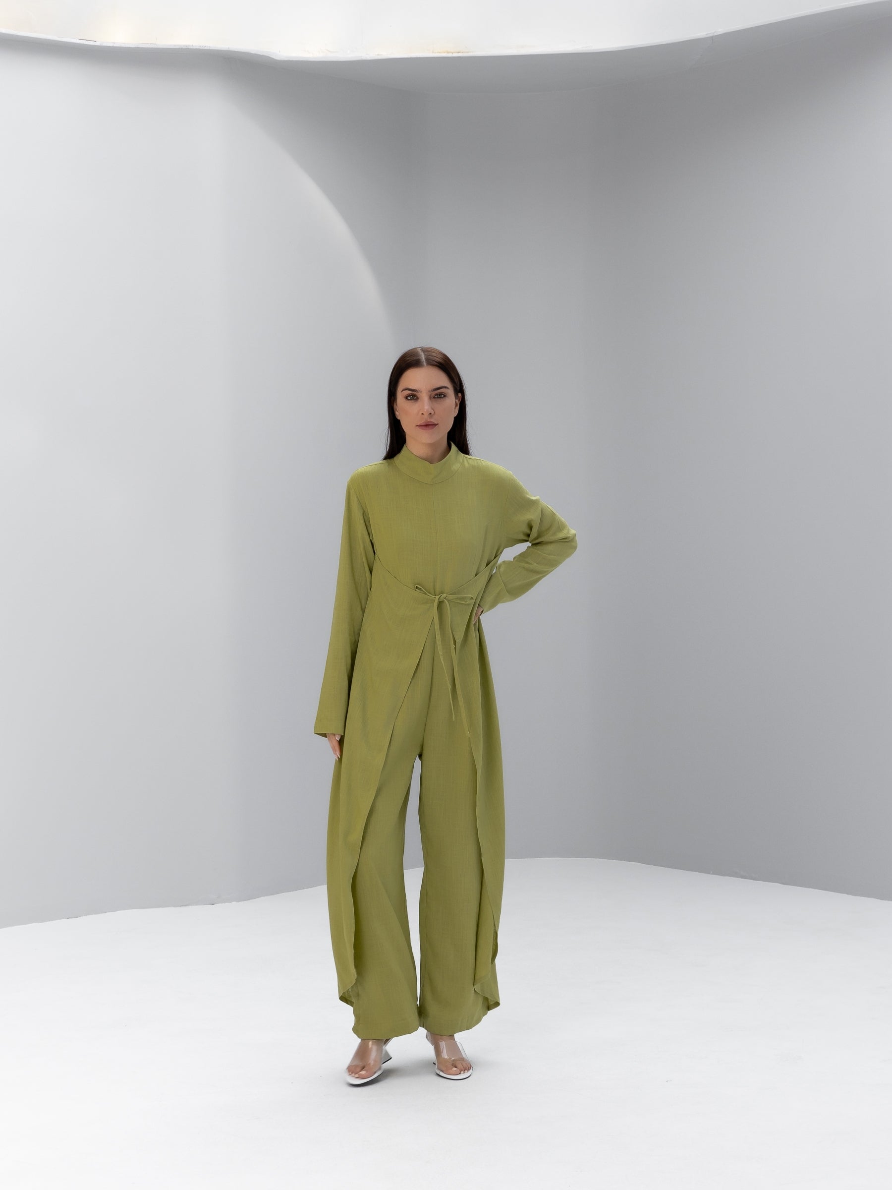 Linen Front Wrapped Jumpsuit