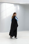 Drap collar sleeveless Long Cardigan