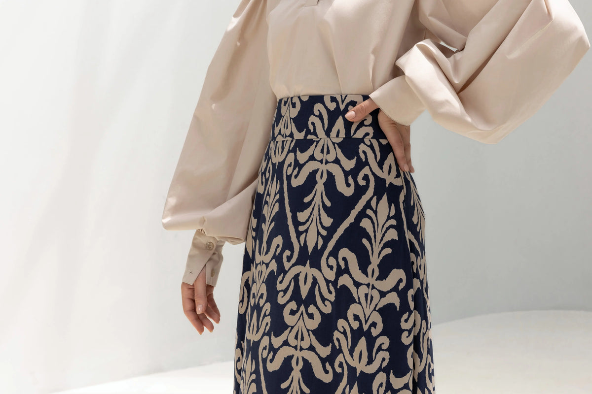 Maxi Flared Printed Skirt