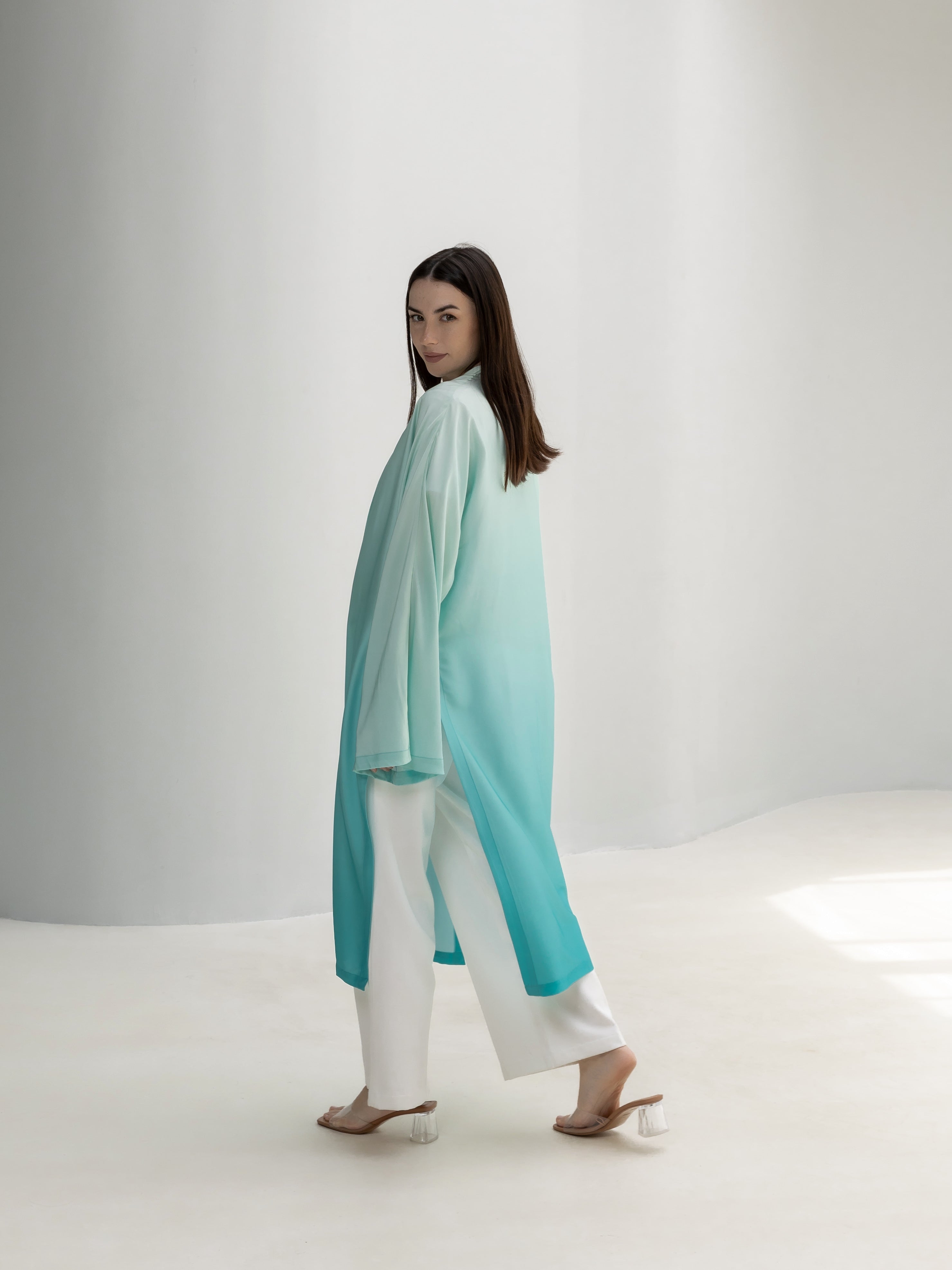 Ombre Satin Cardigan