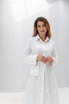 Linen Shirt Dress with Belt Bag