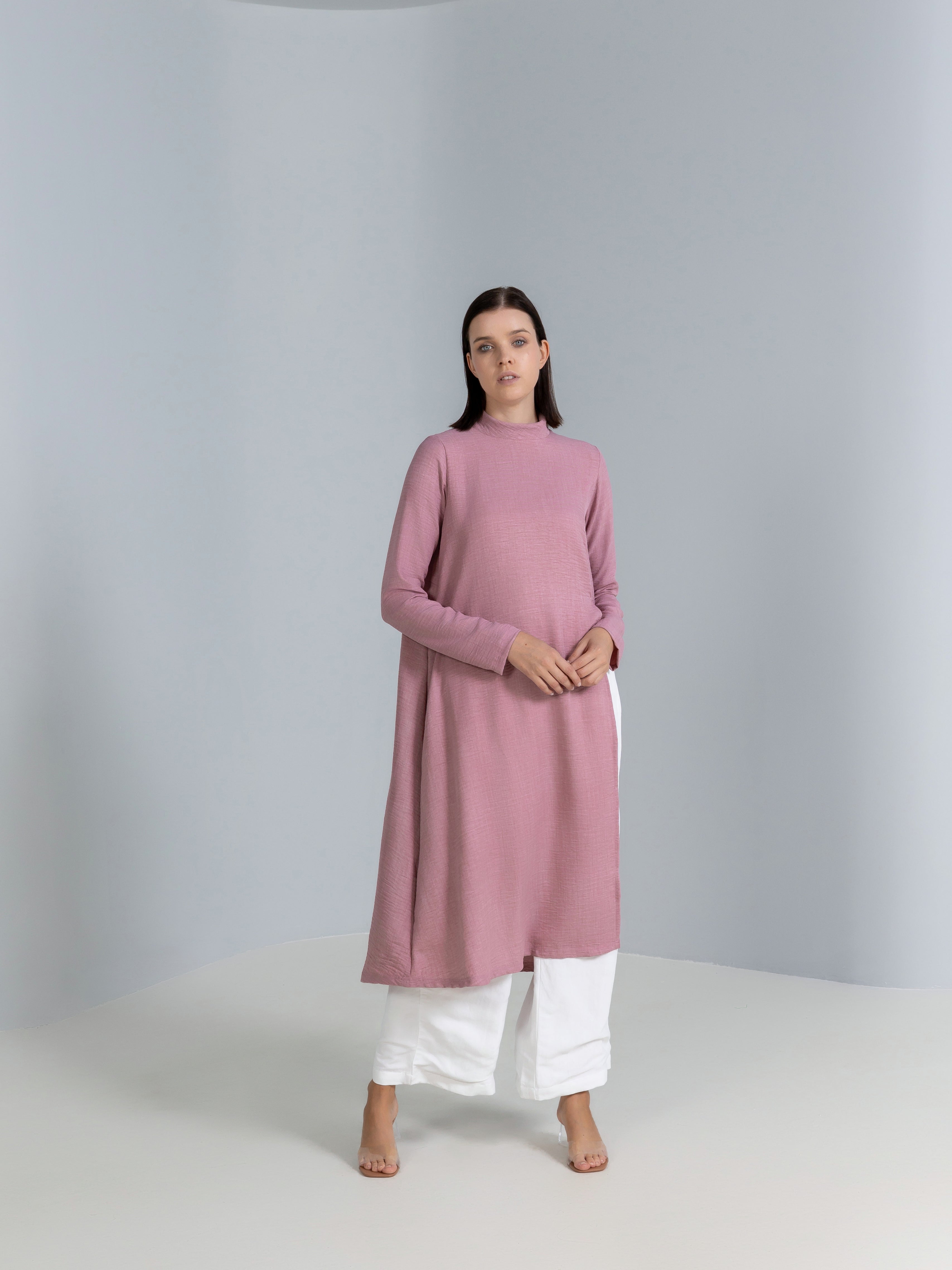 High-Slit Linen Top