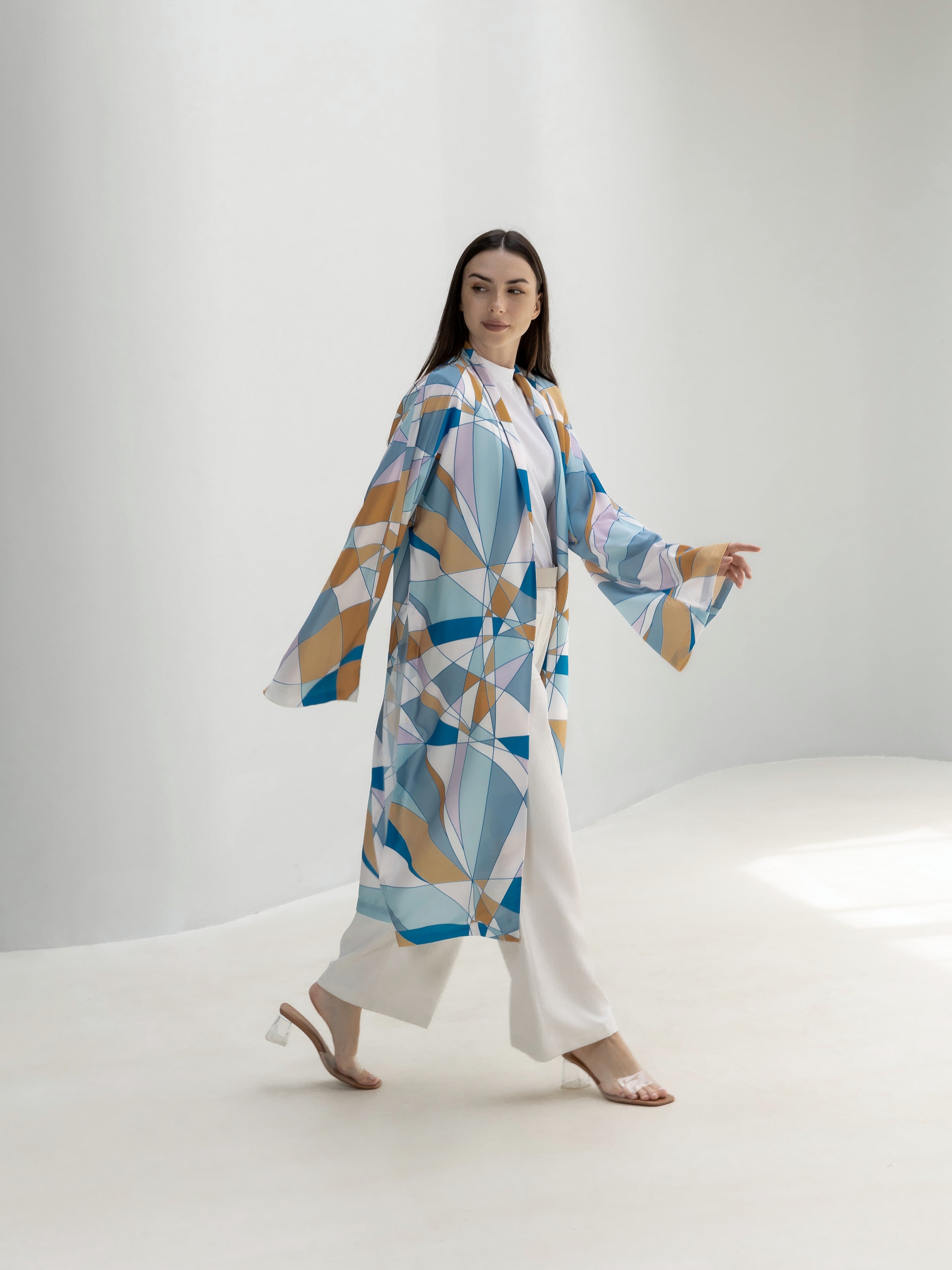 Printed Satin Silk Cardigan