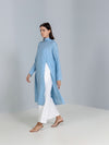 High-Slit Linen Top