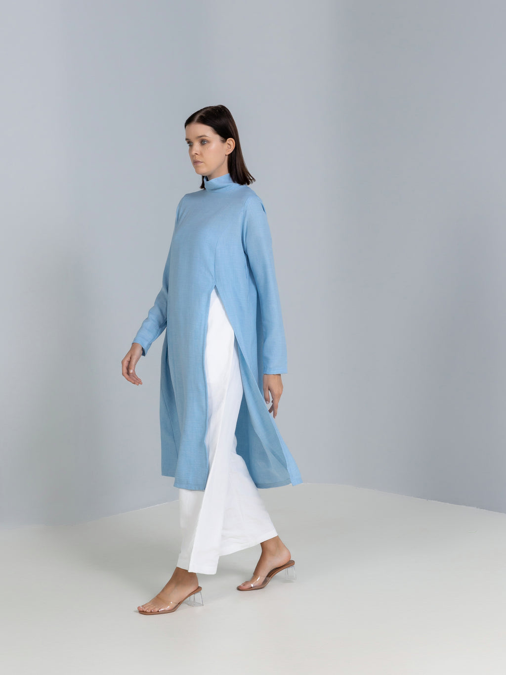 High-Slit Linen Top