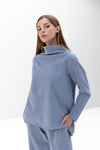 Loose Turtleneck Top with Studs