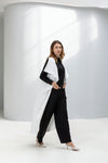 Drap collar sleeveless Long Cardigan