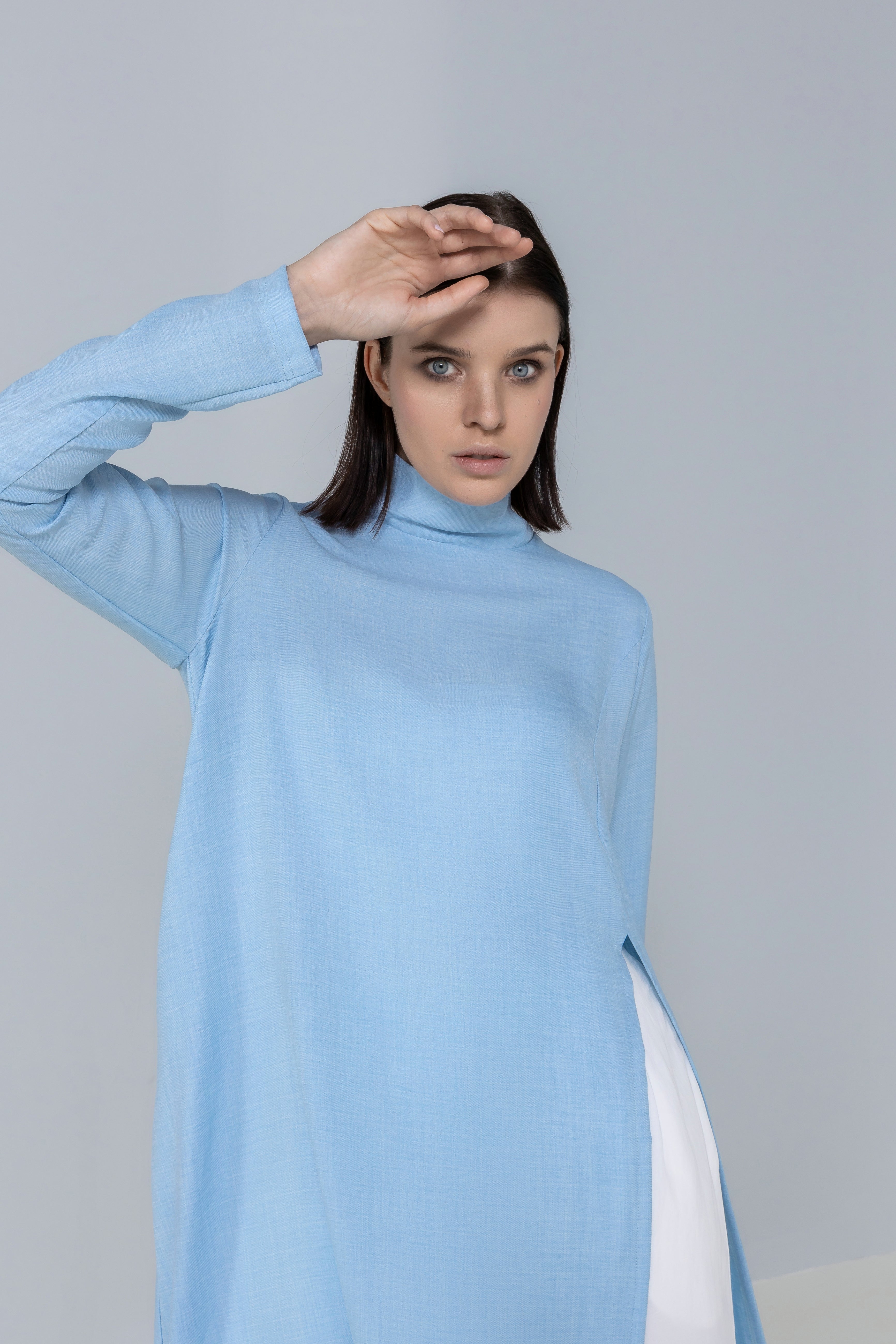 High-Slit Linen Top