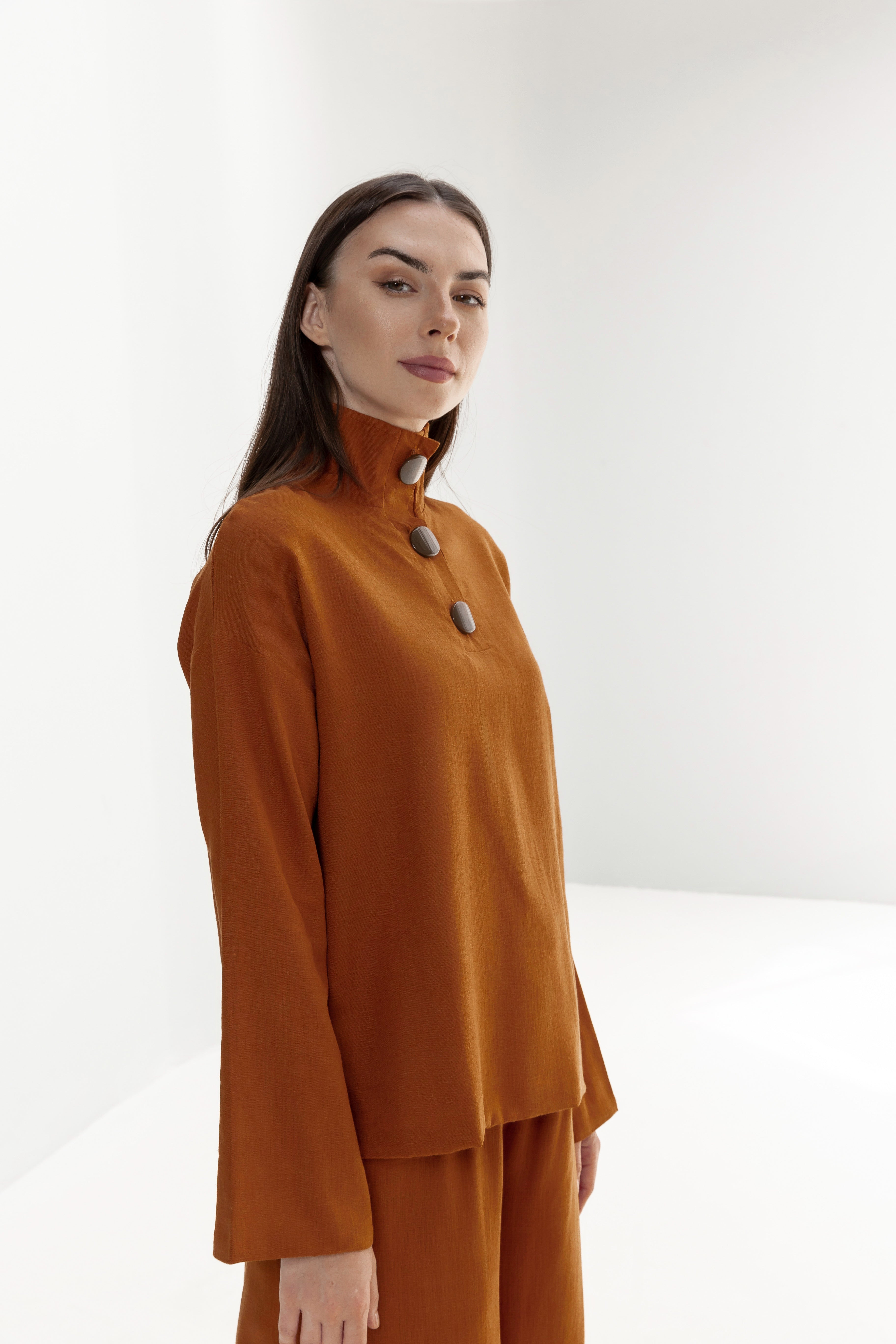H-line High collar Top