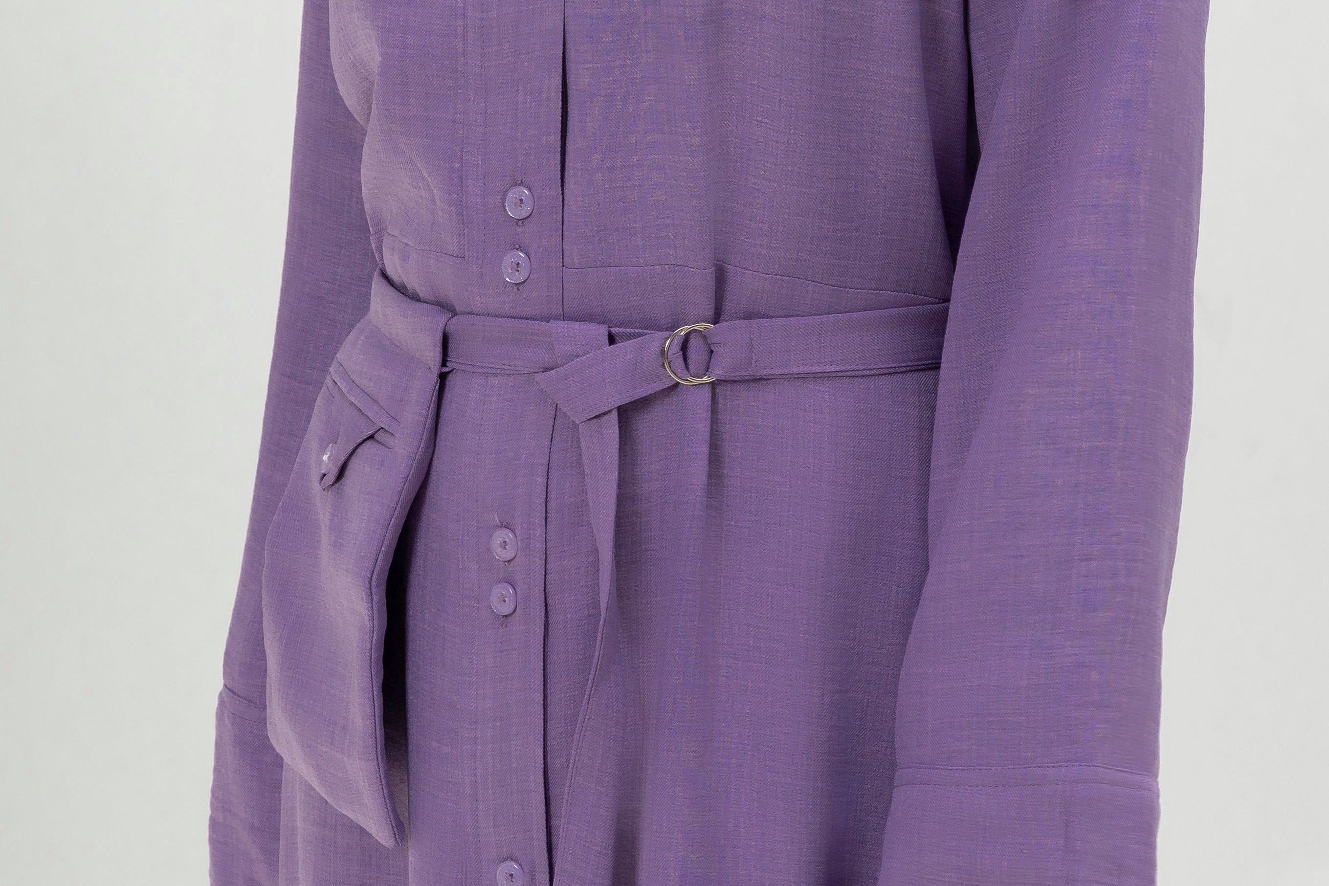 Linen Shirt Dress with Belt Bag