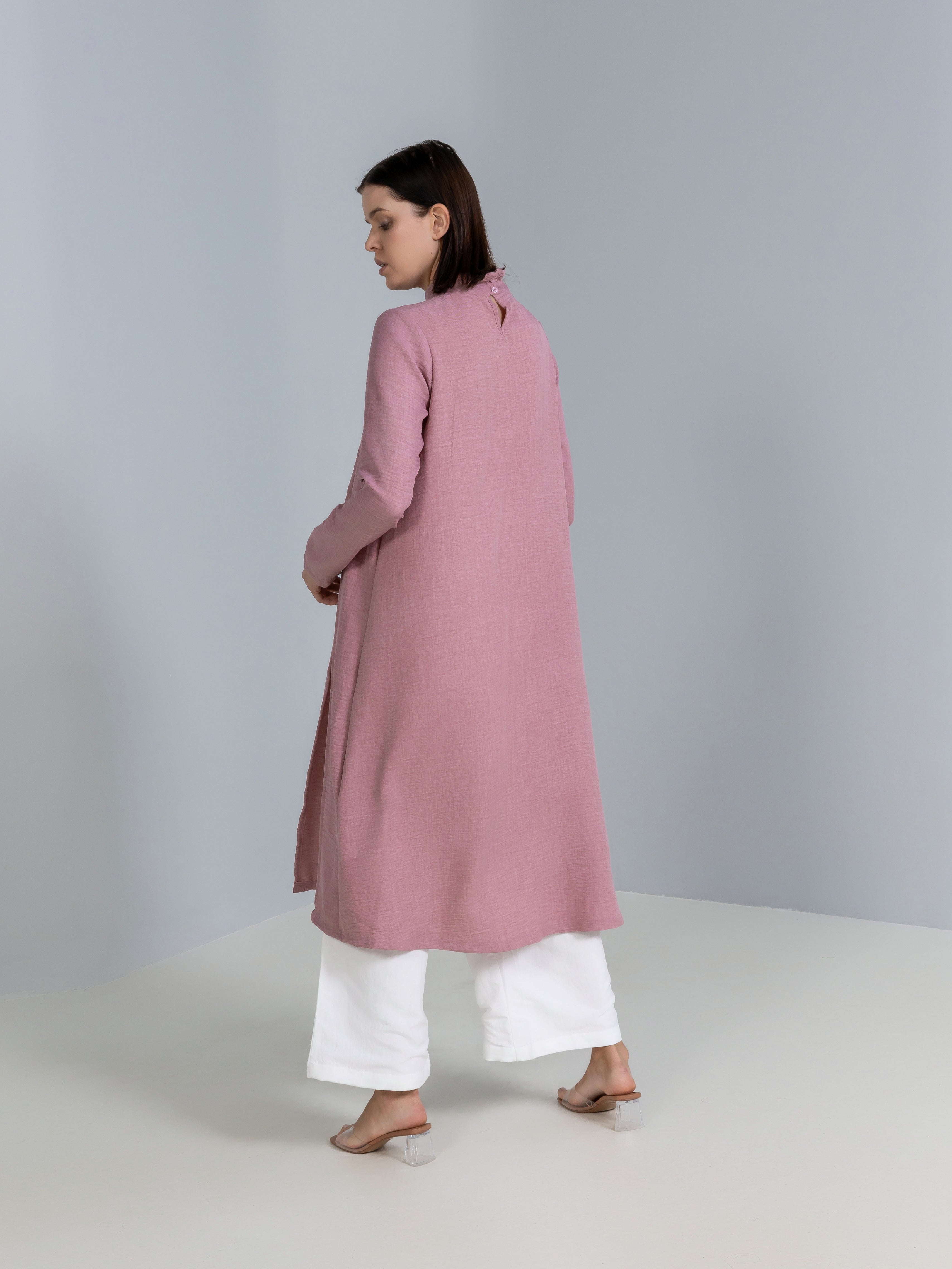 High-Slit Linen Top