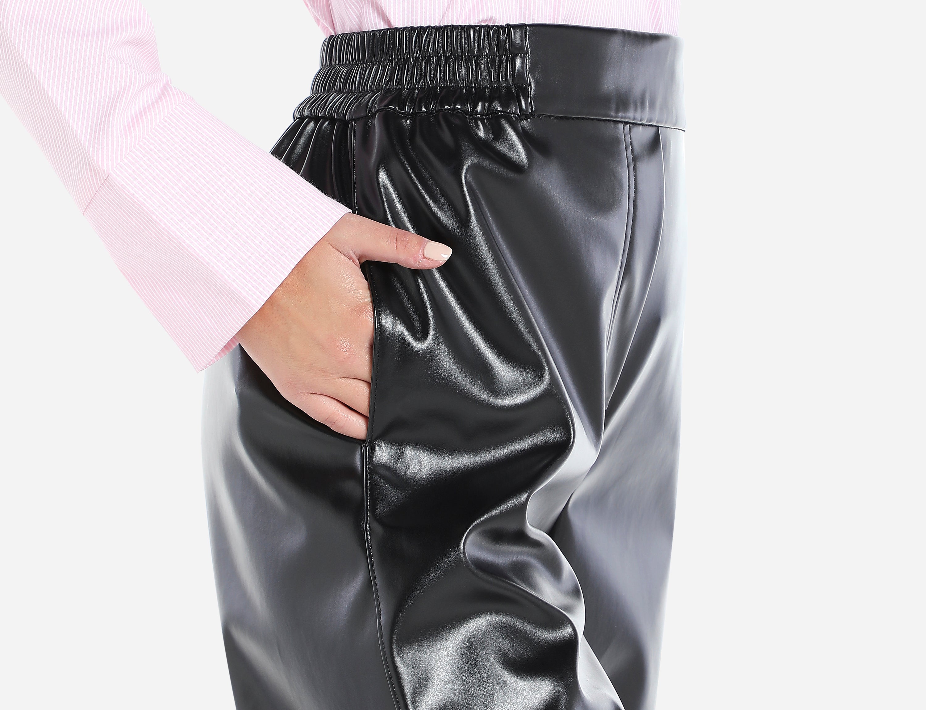 Wide leg Faux Leather trousers