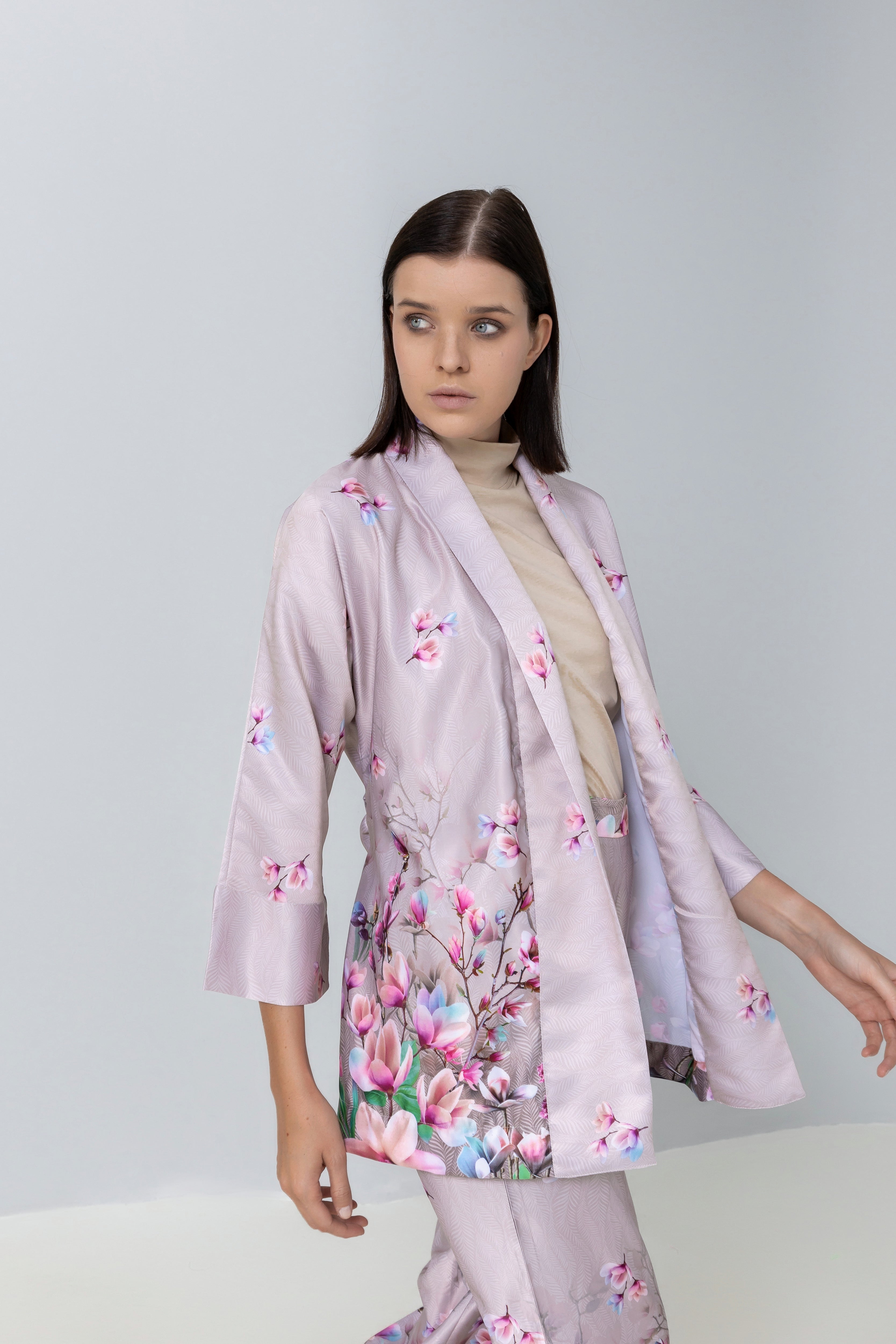 Floral Print Kimono with belt