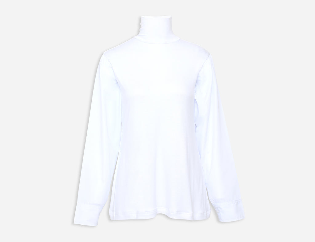 High neck top with shirt sleeves