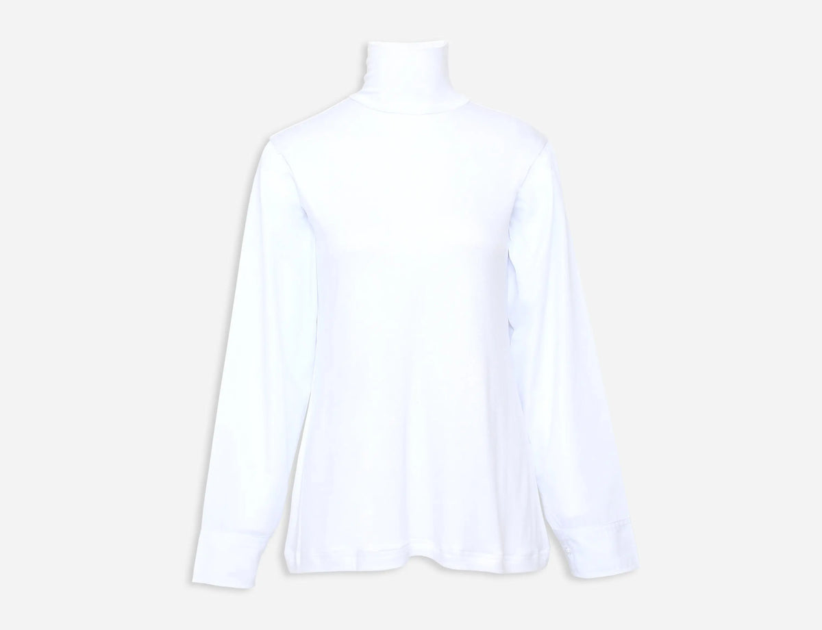 High neck top with shirt sleeves